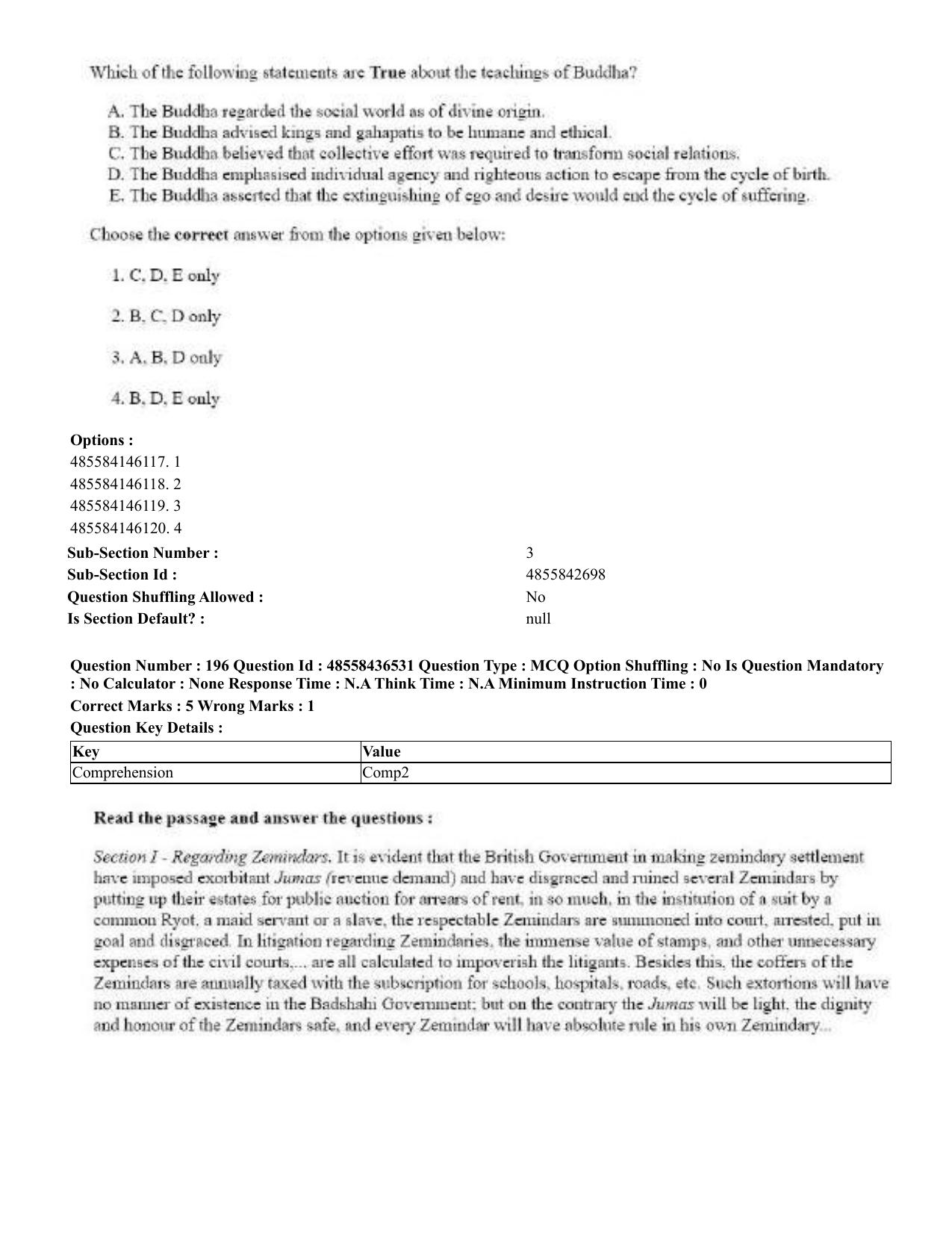 CUET 2023 English Tibetan Shift 3 Question Papers  - Page 165