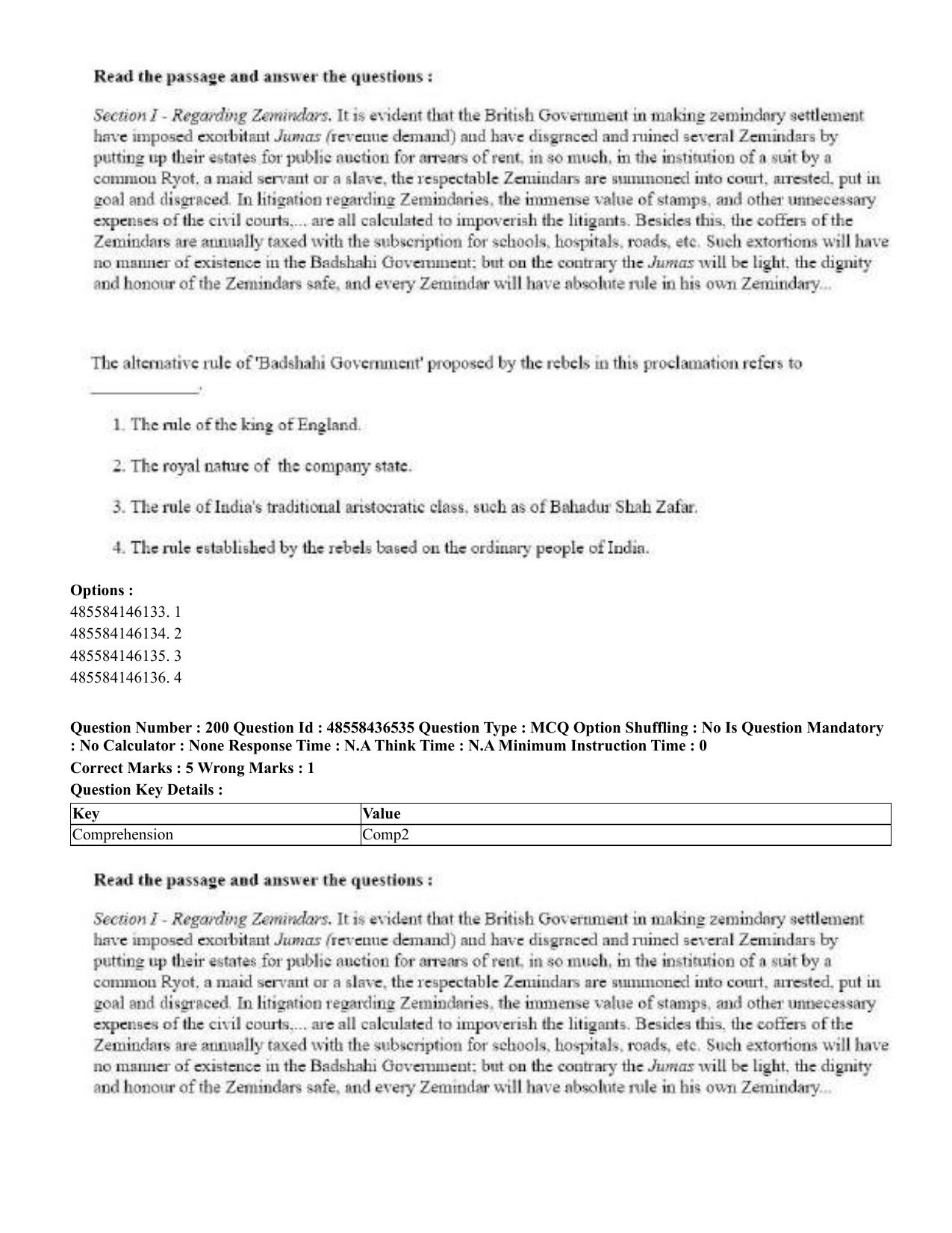 CUET 2023 English Tibetan Shift 3 Question Papers  - Page 168