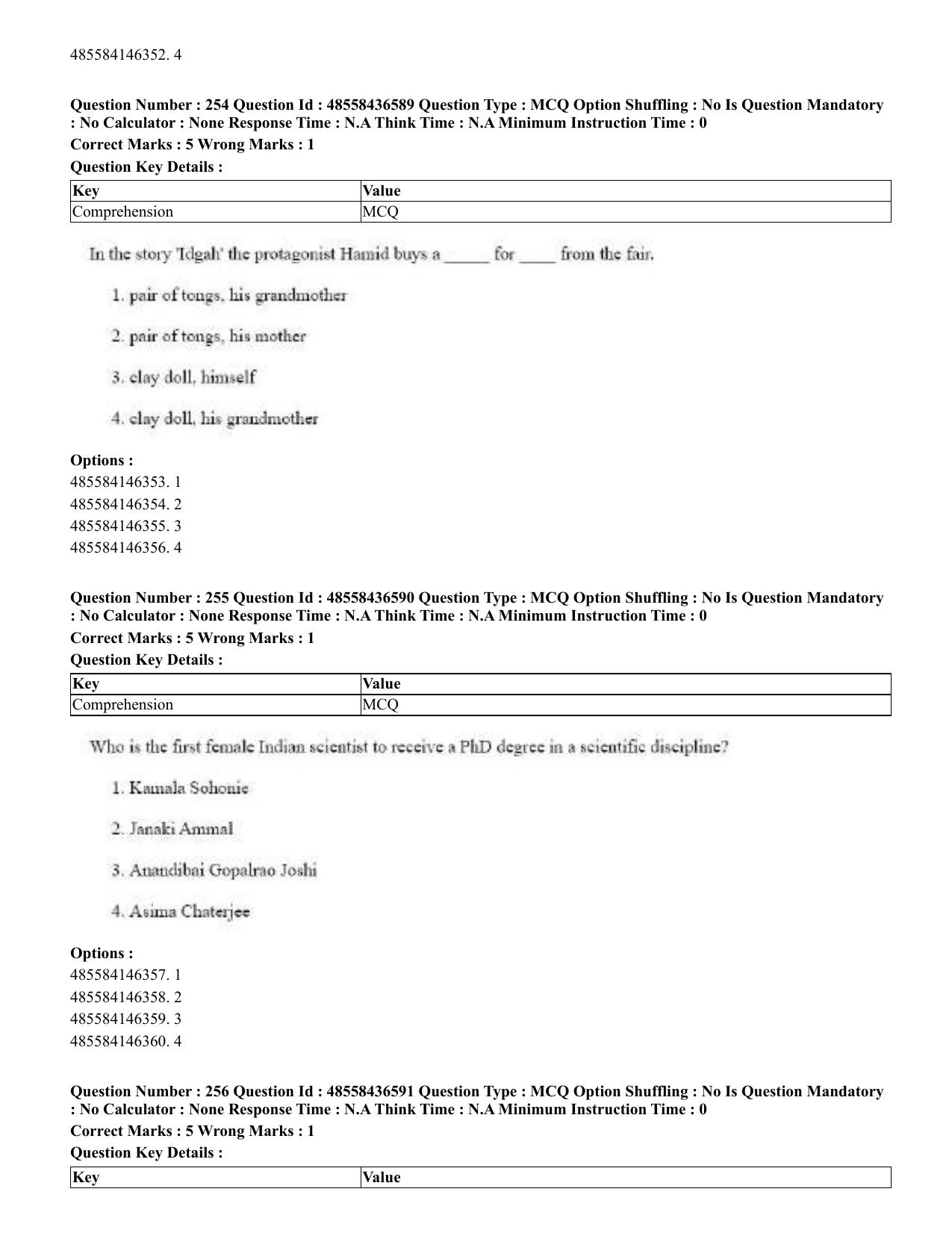 CUET 2023 English Tibetan Shift 3 Question Papers  - Page 203