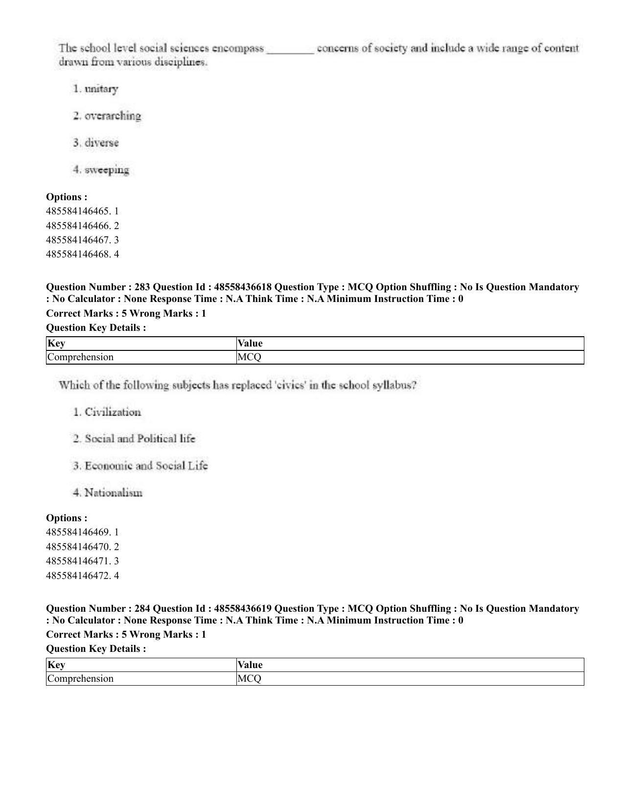 CUET 2023 English Tibetan Shift 3 Question Papers  - Page 217