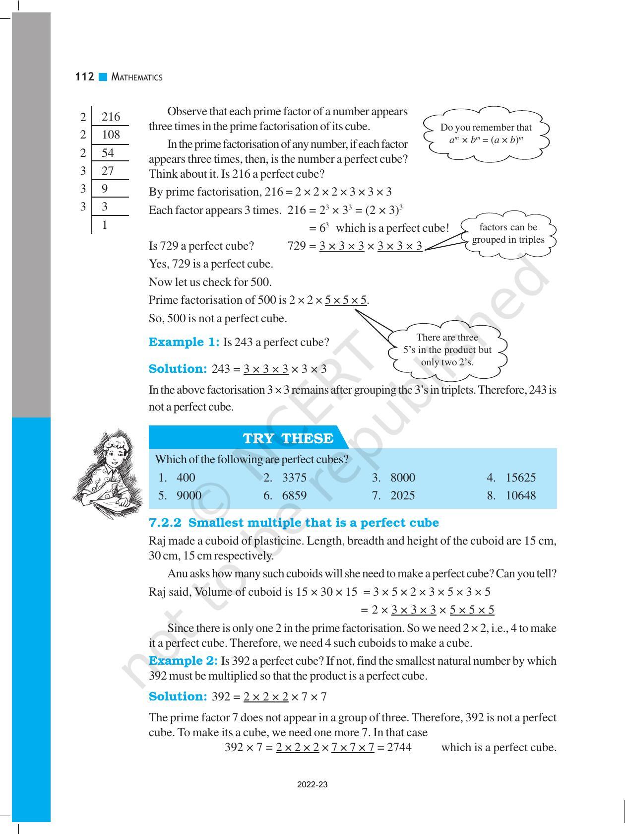 NCERT Book for Class 8 Maths Chapter 7 Cubes and Cube Roots - Page 4