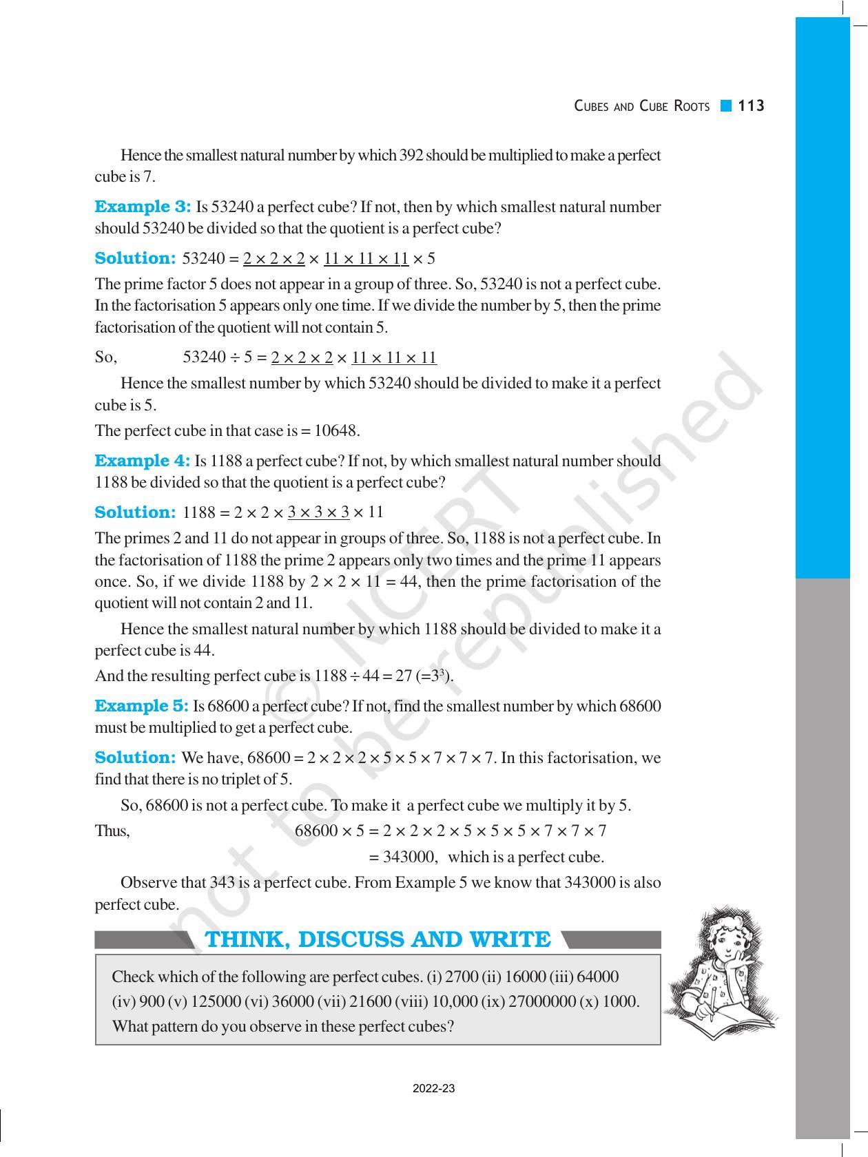NCERT Book for Class 8 Maths Chapter 7 Cubes and Cube Roots - Page 5