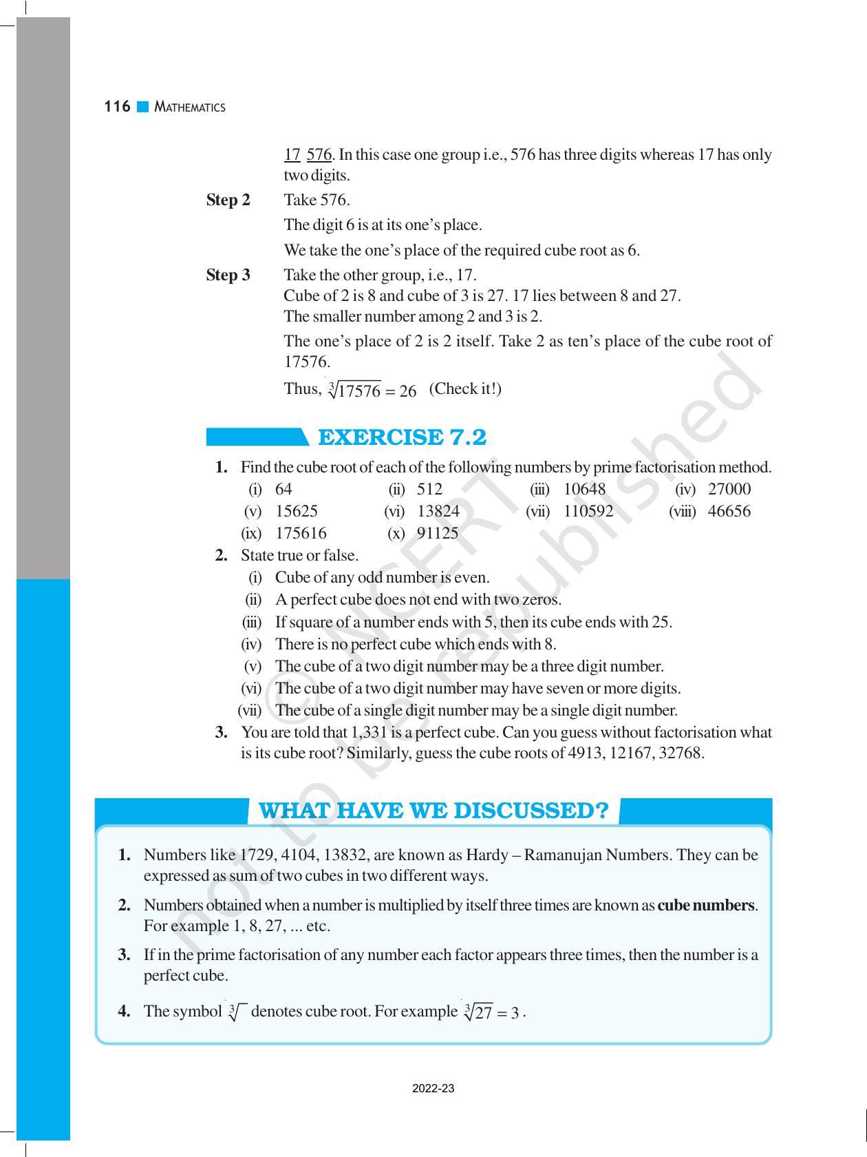 NCERT Book for Class 8 Maths Chapter 7 Cubes and Cube Roots - Page 8