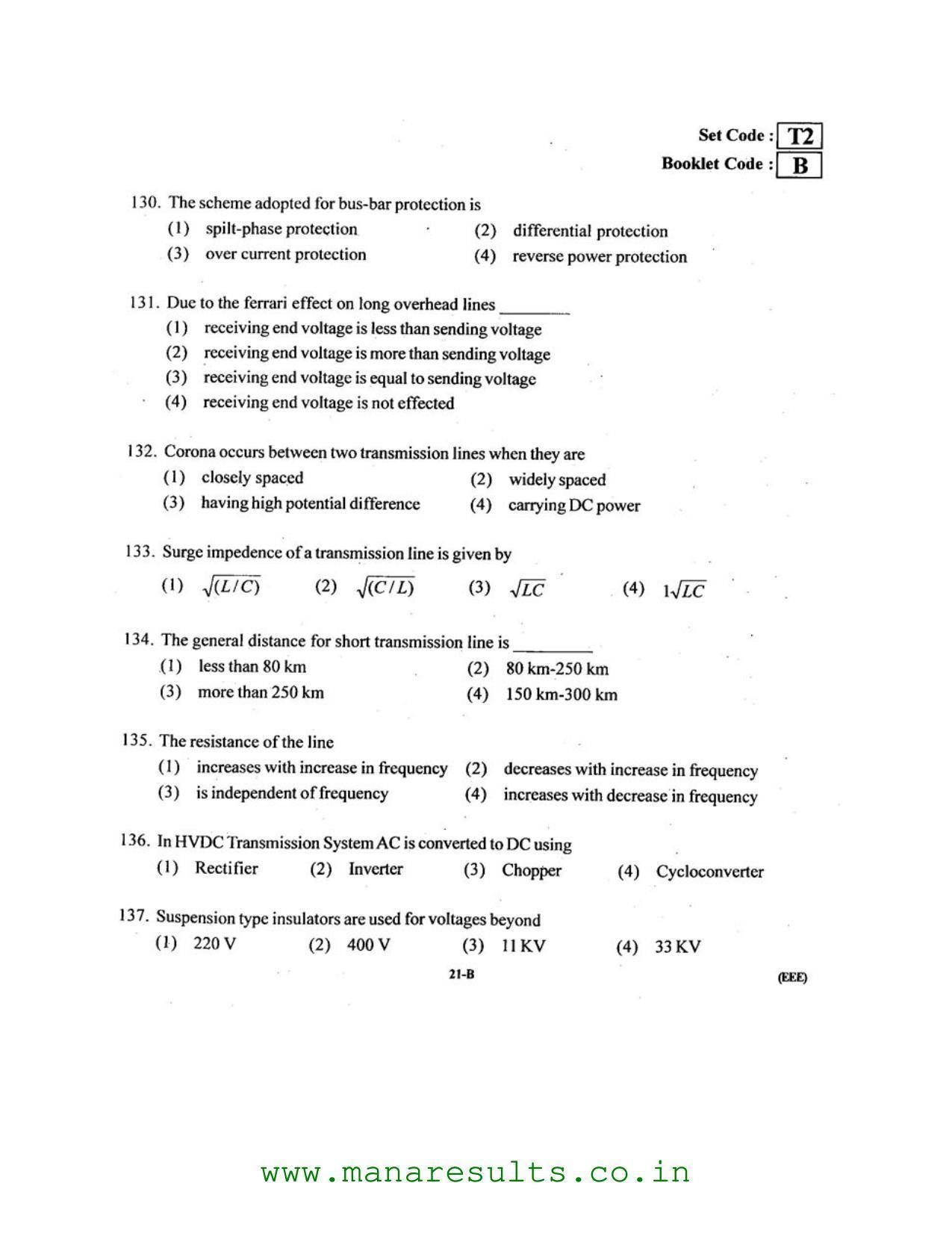 AP ECET 2016 Electrical and Electronics Engineering Old Previous Question Papers - Page 20
