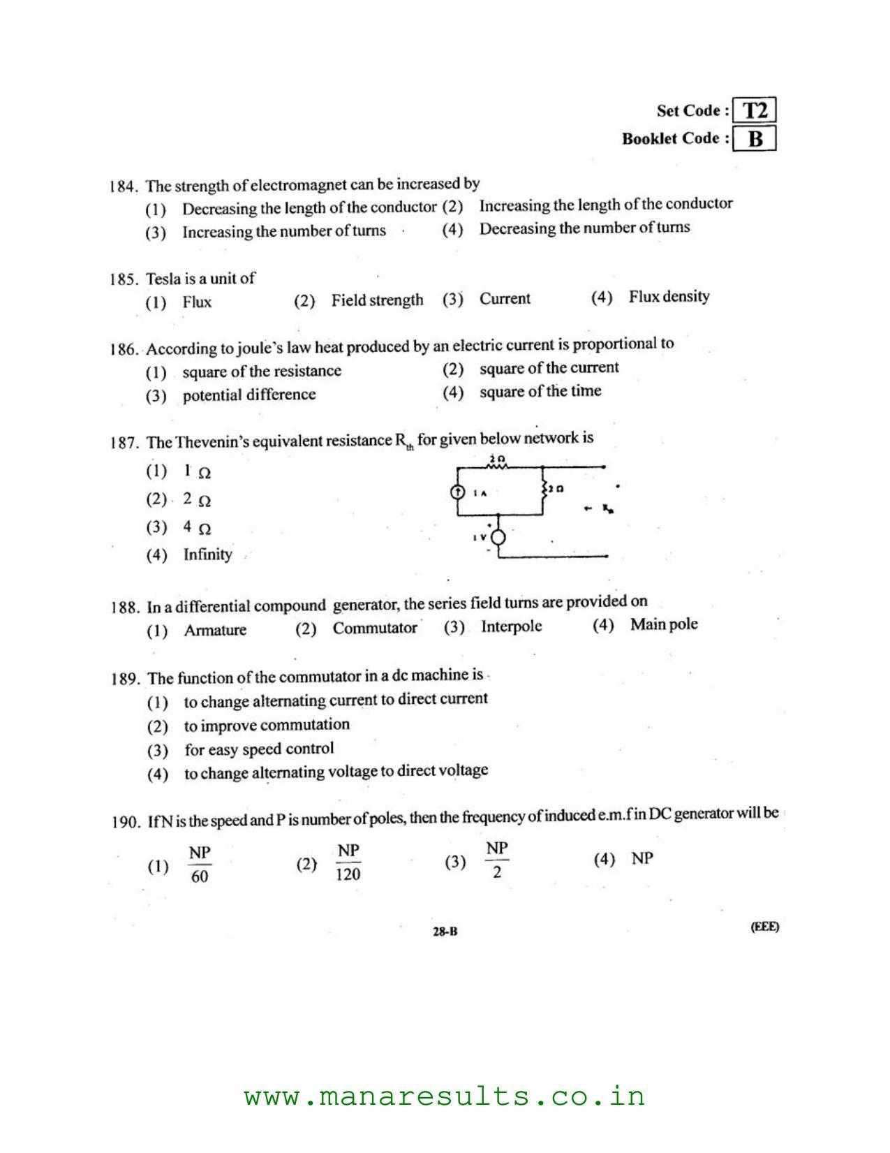 AP ECET 2016 Electrical and Electronics Engineering Old Previous Question Papers - Page 27