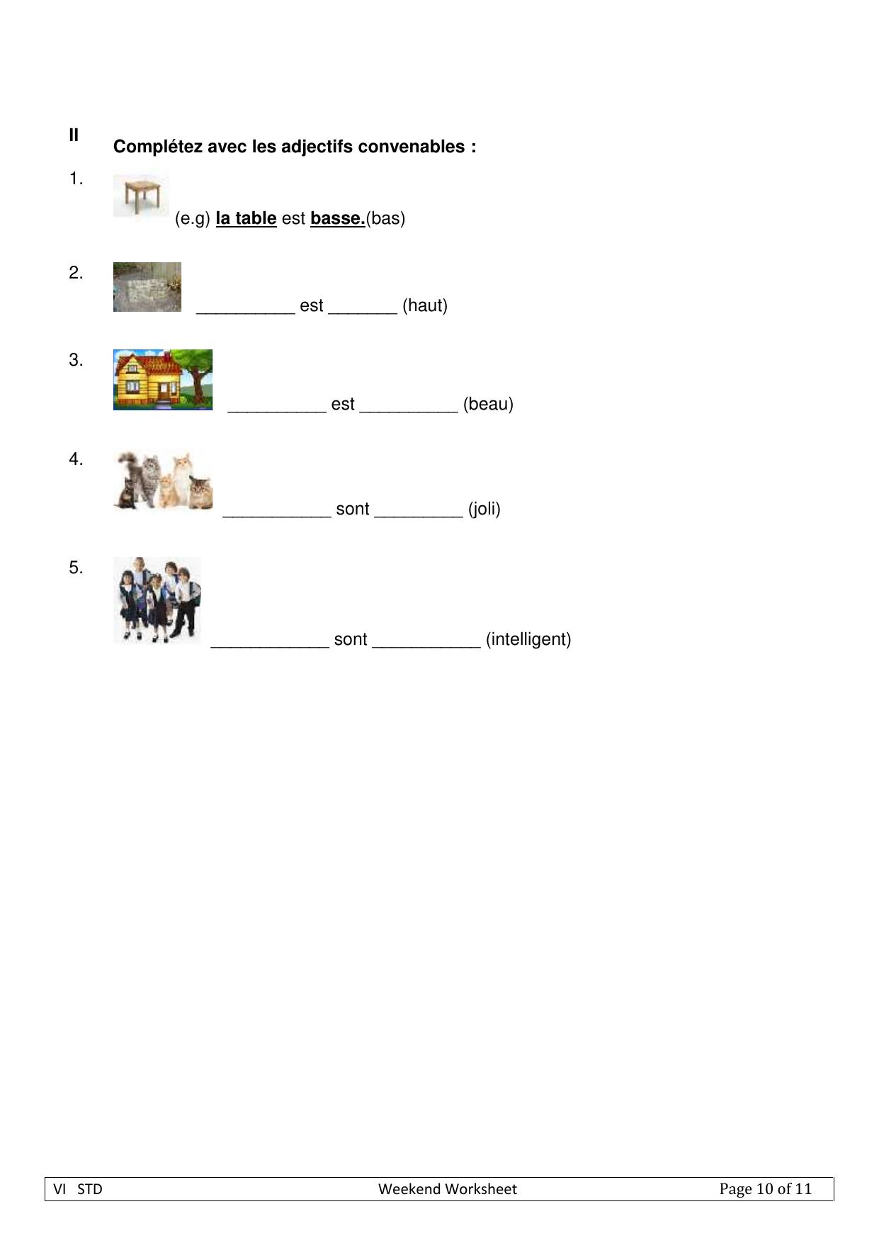 CBSE Worksheets for Class 6 French Assignment 5 - Page 2