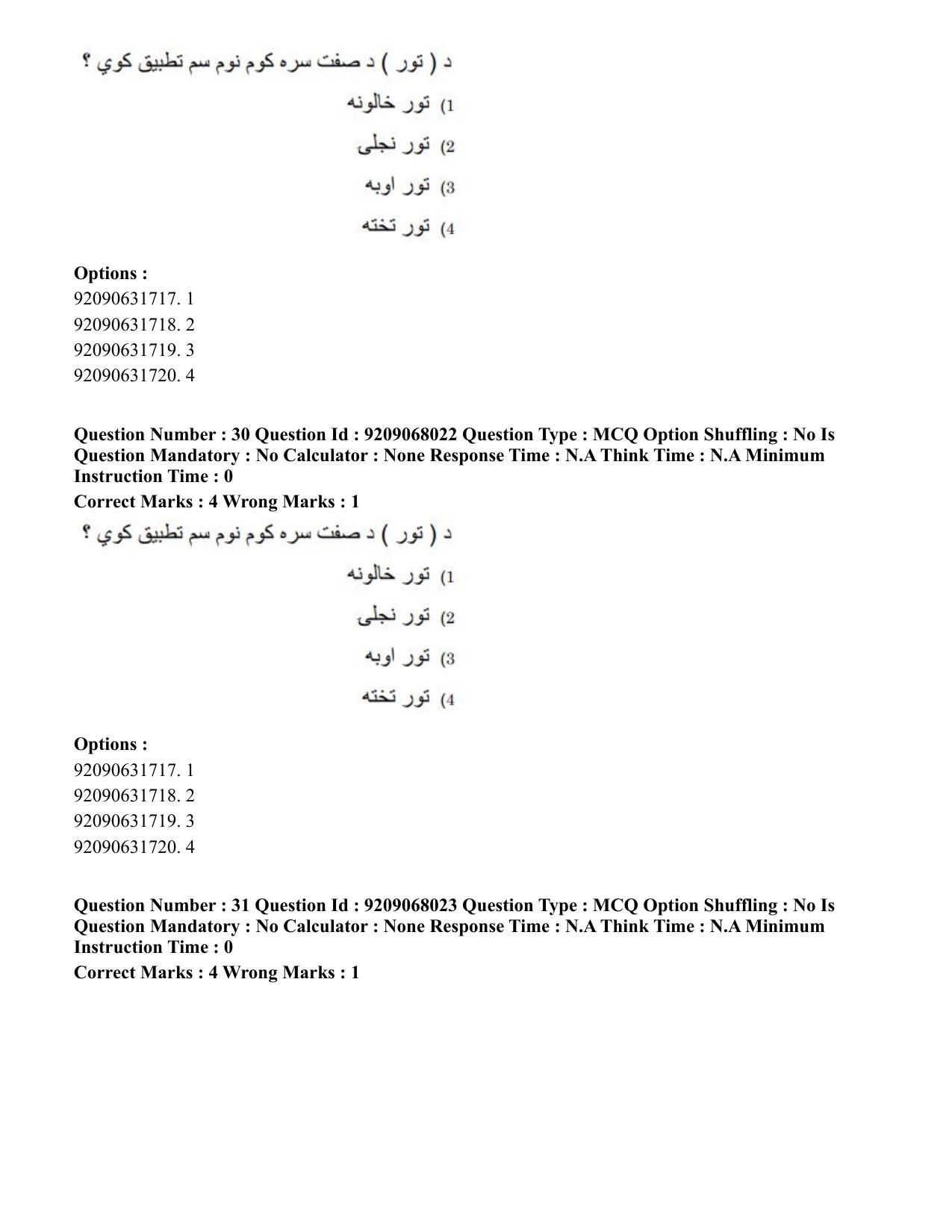 CUET PG 2023: LAQP29 – Pashto (Hindi)-Shift 2 (08-06-2023) Question Paper - Page 48