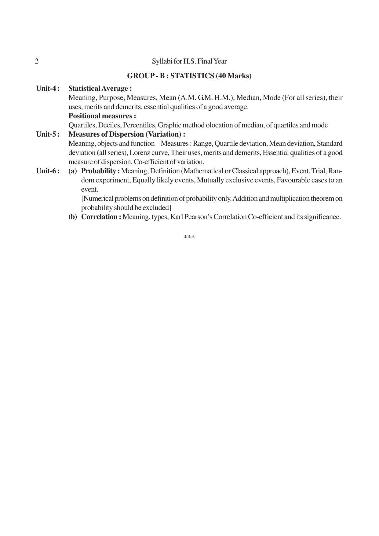 AHSEC 2nd Year Business Mathematics And Statistics or Mathematics Syllabus - Page 2