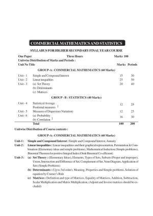 AHSEC 2nd Year Business Mathematics And Statistics or Mathematics Syllabus