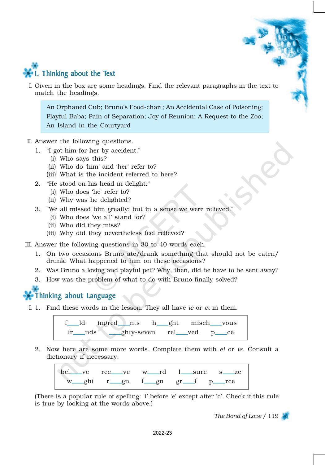 NCERT Book for Class 9 English Chapter 9 The Bond of Love - Page 7