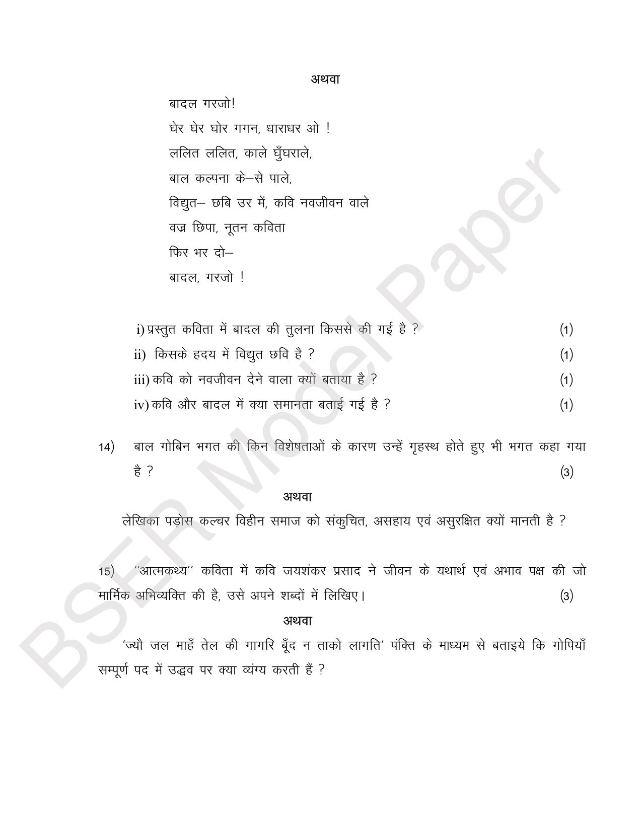 RBSE 2024 Secondary Model Question Paper - Page 9