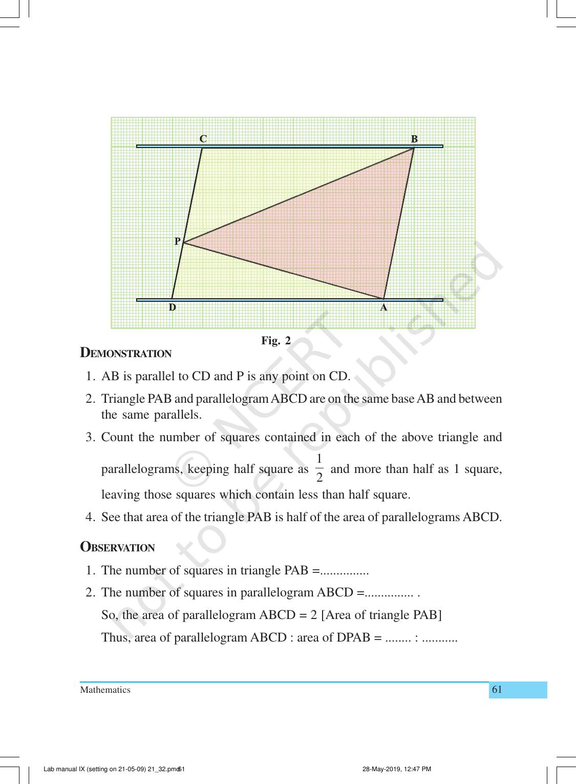 NCERT Laboratory Manuals for Class IX Mathematics - Activities for Class IX (21 to 34) - Page 2