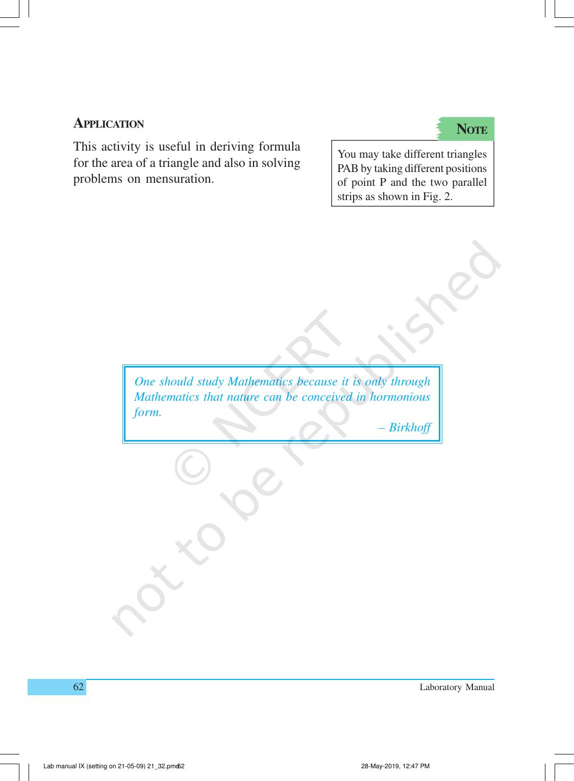 NCERT Laboratory Manuals for Class IX Mathematics - Activities for Class IX (21 to 34) - Page 3