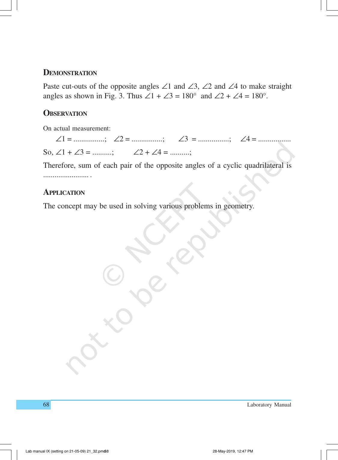 NCERT Laboratory Manuals for Class IX Mathematics - Activities for Class IX (21 to 34) - Page 9