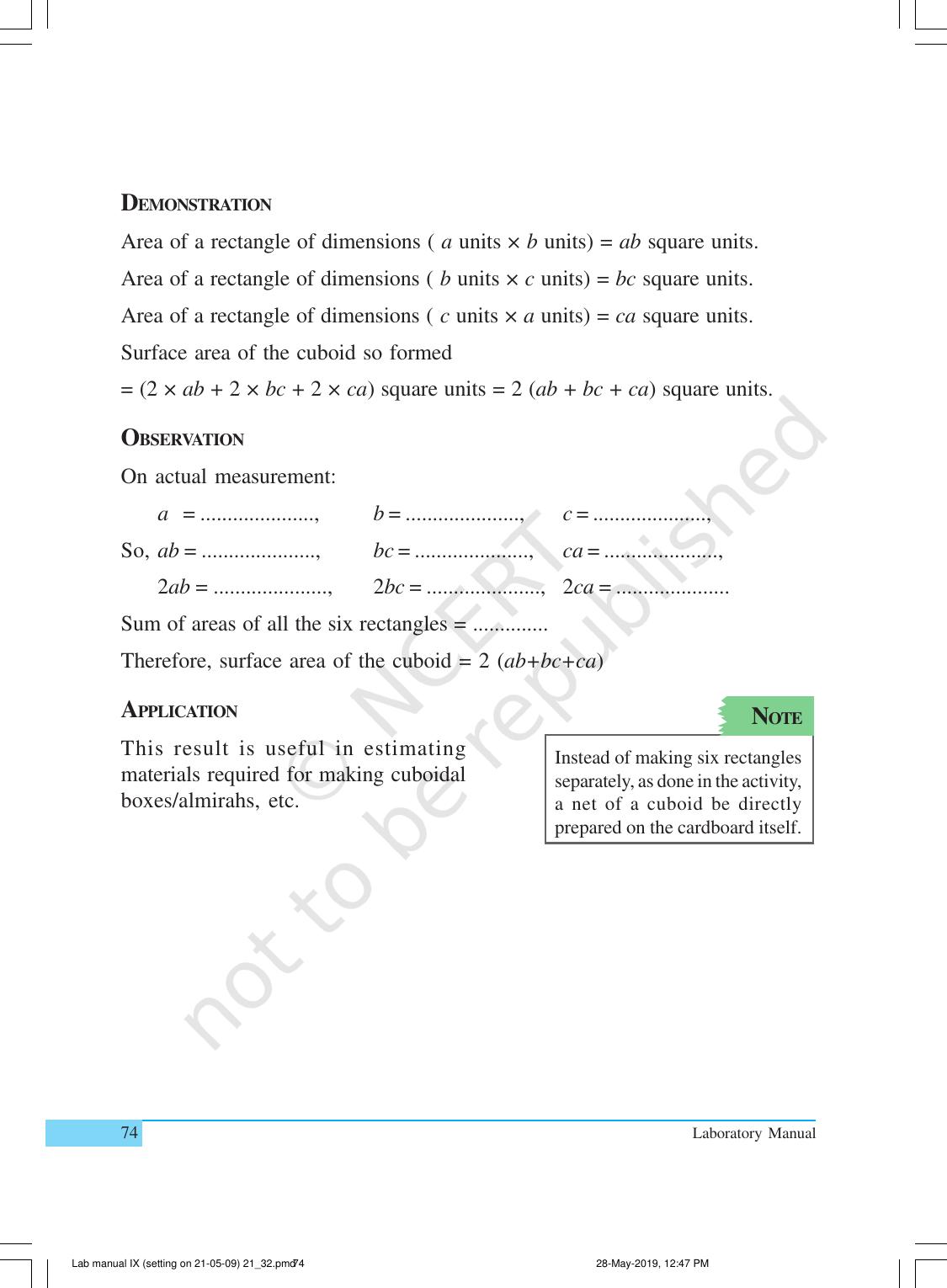 NCERT Laboratory Manuals for Class IX Mathematics - Activities for Class IX (21 to 34) - Page 15