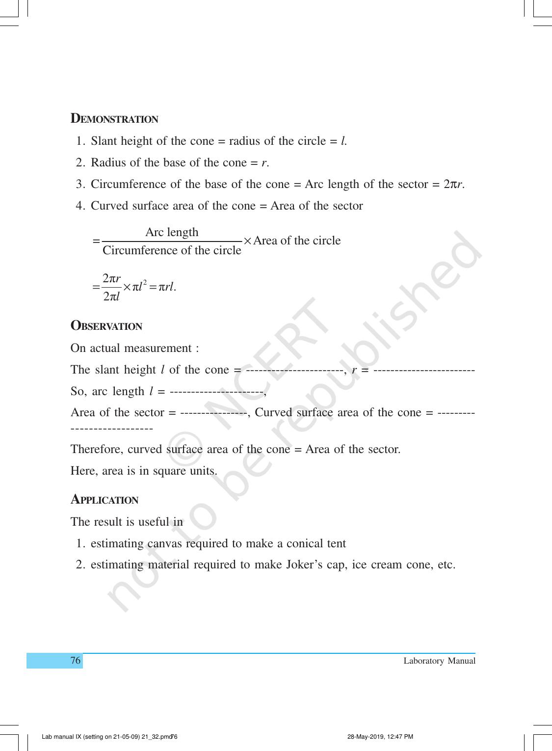 NCERT Laboratory Manuals for Class IX Mathematics Activities for Class IX (21 to 34