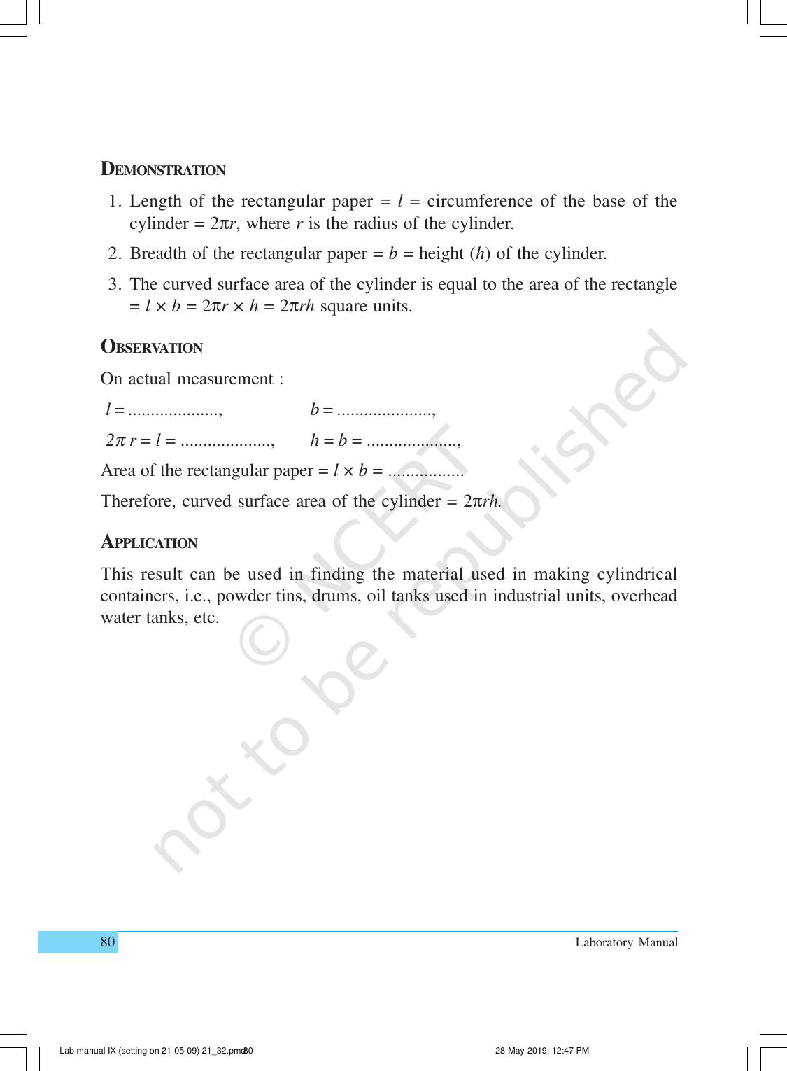 NCERT Laboratory Manuals for Class IX Mathematics - Activities for Class IX (21 to 34) - Page 21