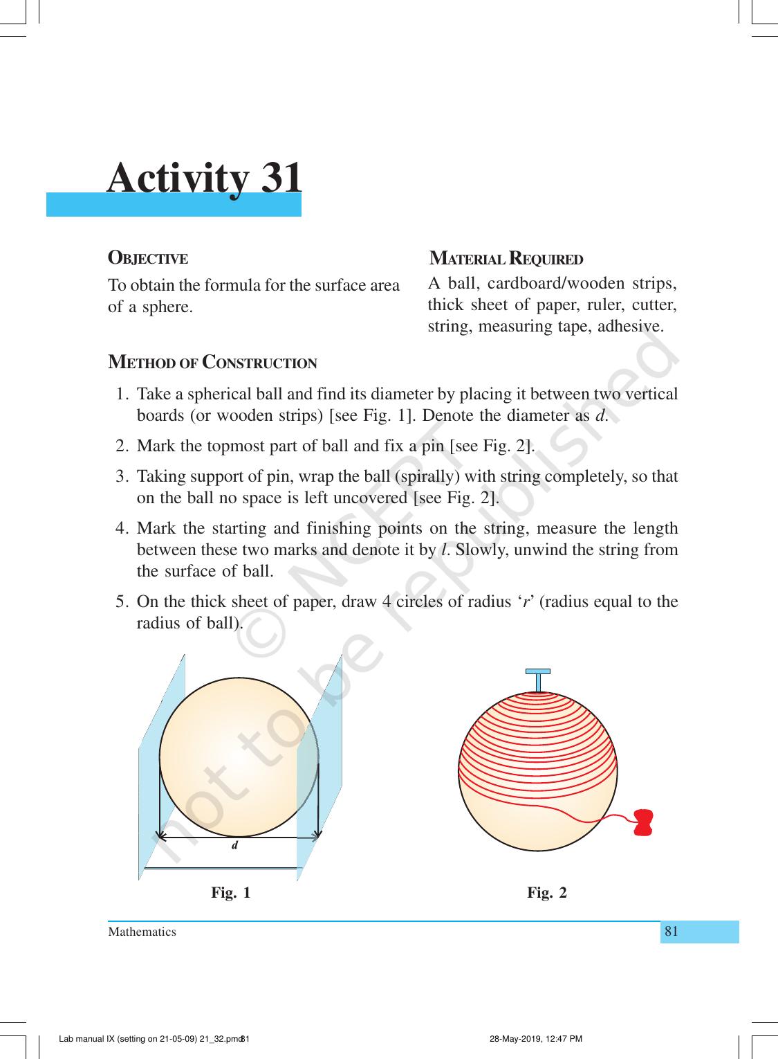 NCERT Laboratory Manuals for Class IX Mathematics - Activities for Class IX (21 to 34) - Page 22