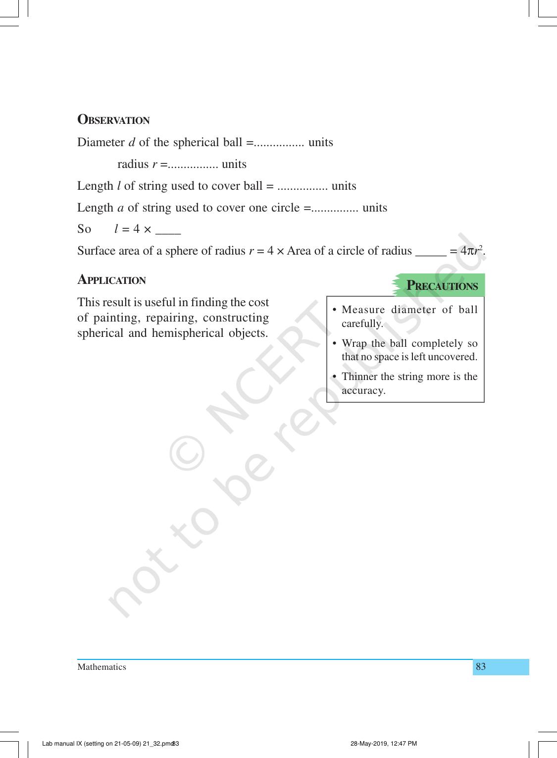 NCERT Laboratory Manuals for Class IX Mathematics - Activities for Class IX (21 to 34) - Page 24
