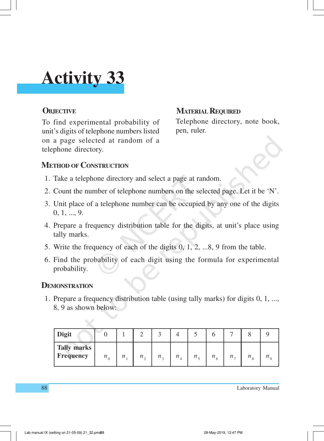 NCERT Laboratory Manuals for Class IX Mathematics - Activities for Class IX (21 to 34) - Page 29