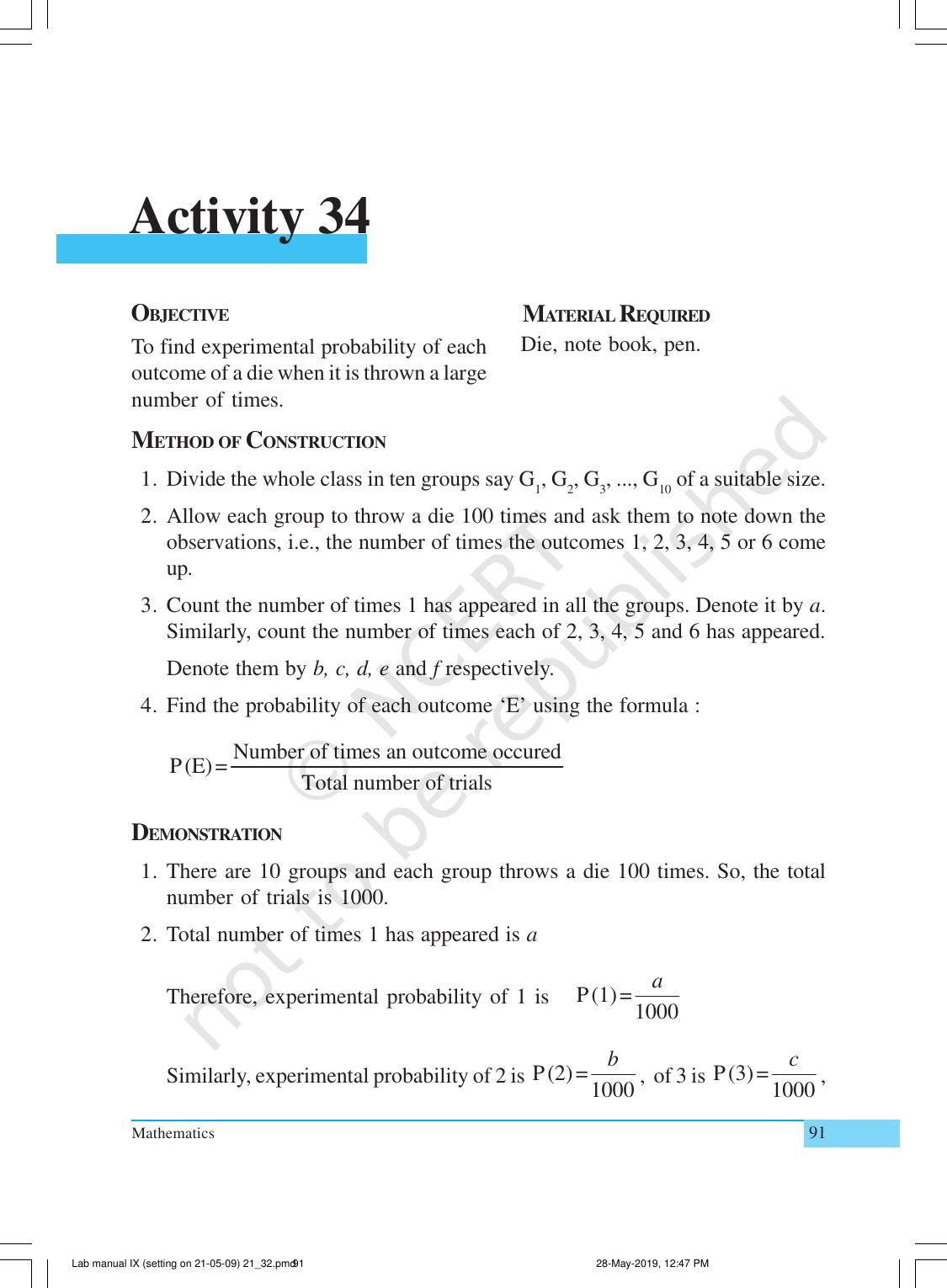 NCERT Laboratory Manuals for Class IX Mathematics - Activities for Class IX (21 to 34) - Page 32