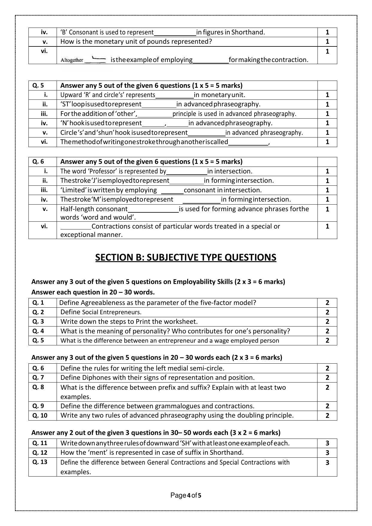 CBSE Class 10 Shorthand (English) (Skill Education) Sample Papers 2023 - Page 4