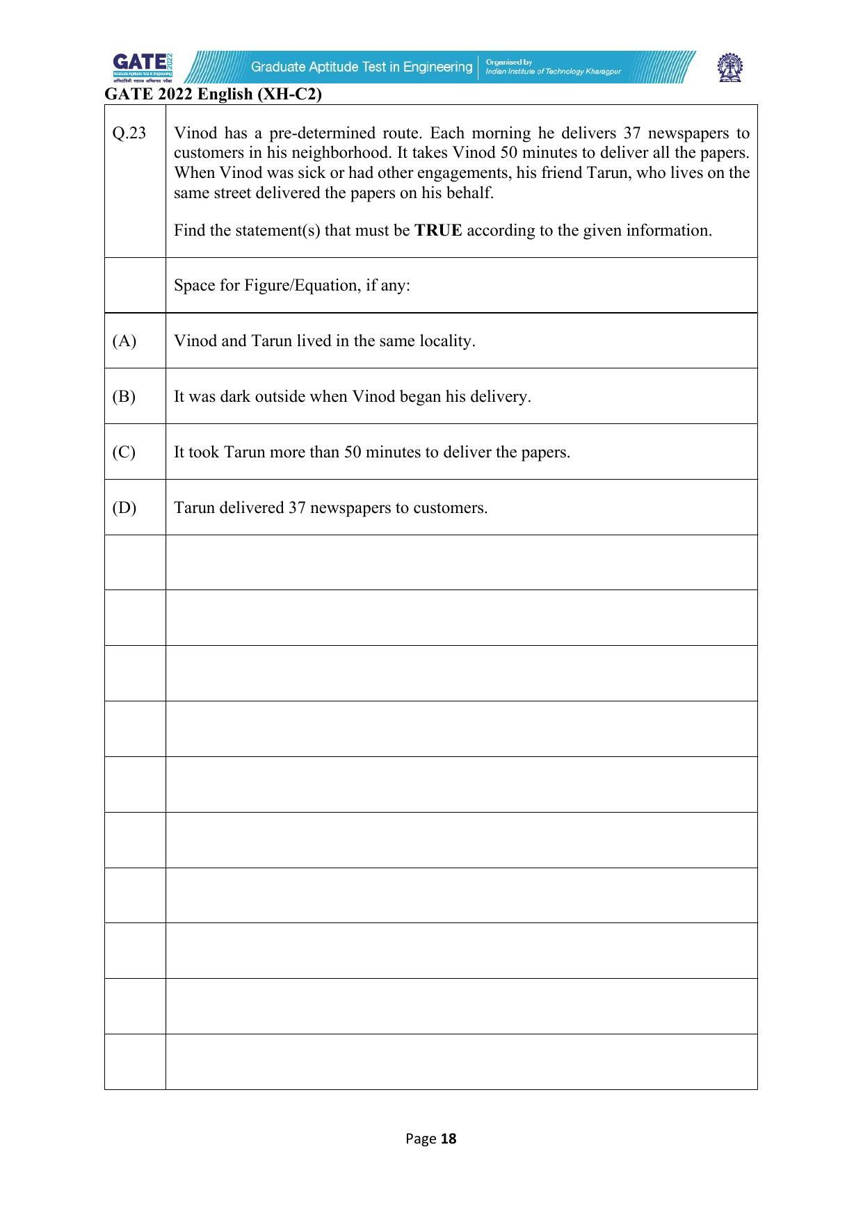 GATE 2022 Humanities & Social Sciences (XH) Question Paper - Page 62