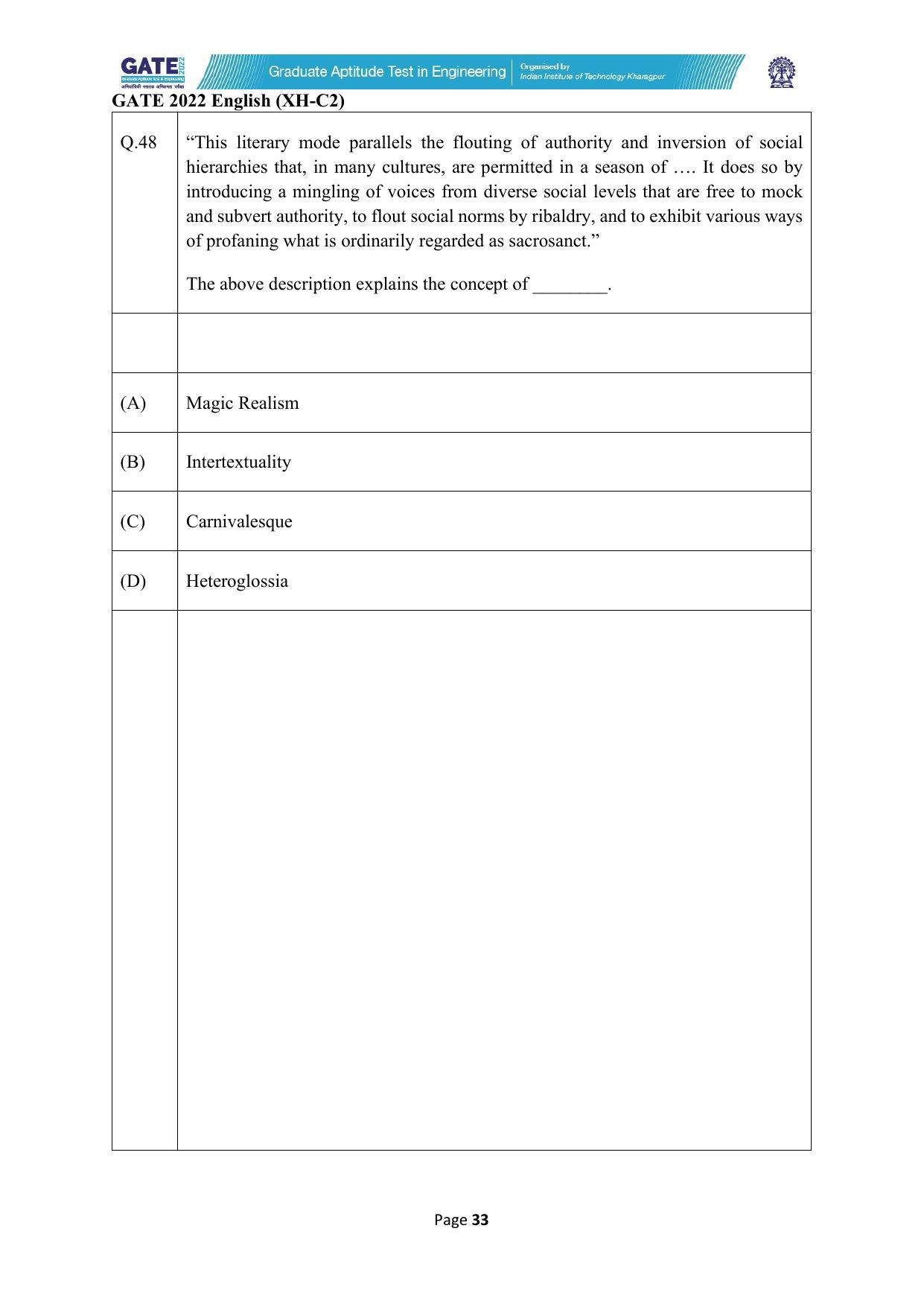 GATE 2022 Humanities & Social Sciences (XH) Question Paper - Page 77