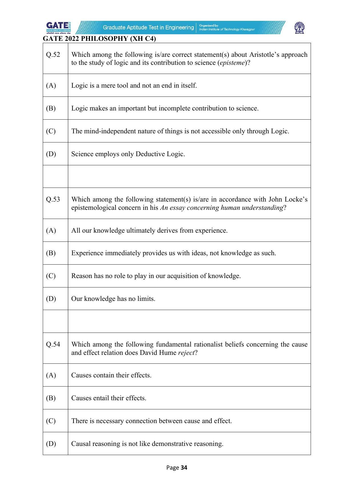 GATE 2022 Humanities & Social Sciences (XH) Question Paper - Page 170