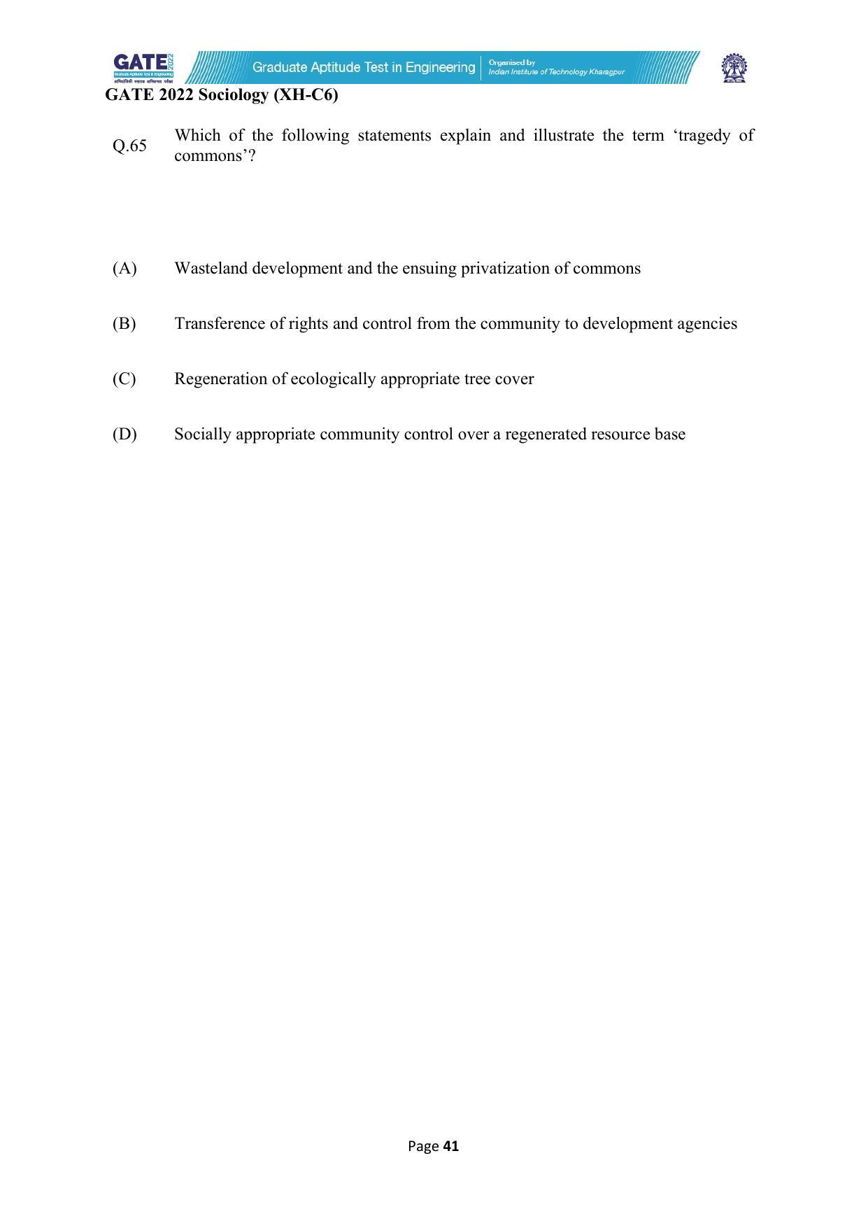 GATE 2022 Humanities & Social Sciences (XH) Question Paper - Page 258