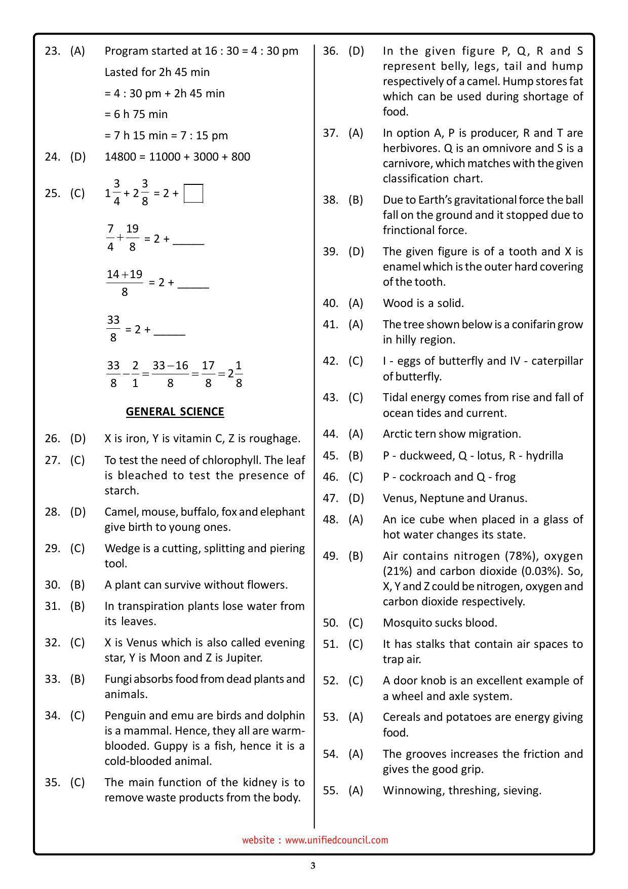 NSTSE 2023 Class 4 Answer Key (Paper Code 487) - Page 3