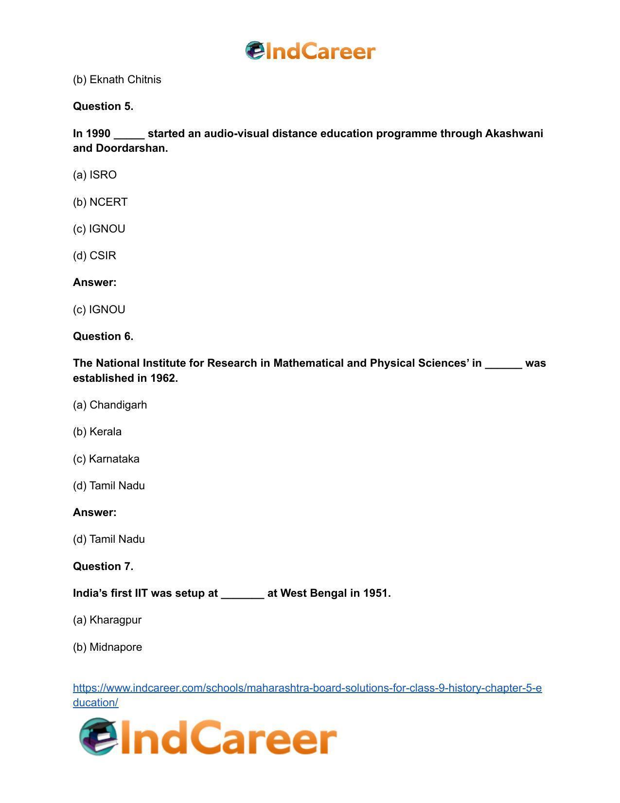 Maharashtra Board Solutions for Class 9- History: Chapter 5- Education - Page 12