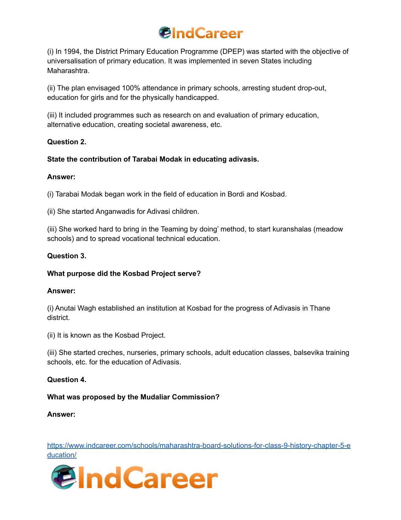 Maharashtra Board Solutions for Class 9- History: Chapter 5- Education - Page 24