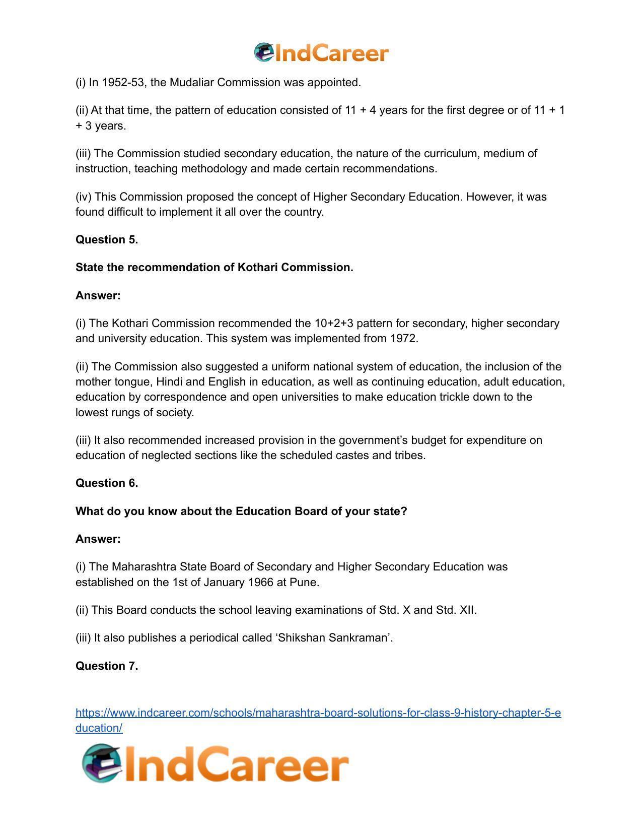 Maharashtra Board Solutions for Class 9- History: Chapter 5- Education - Page 25