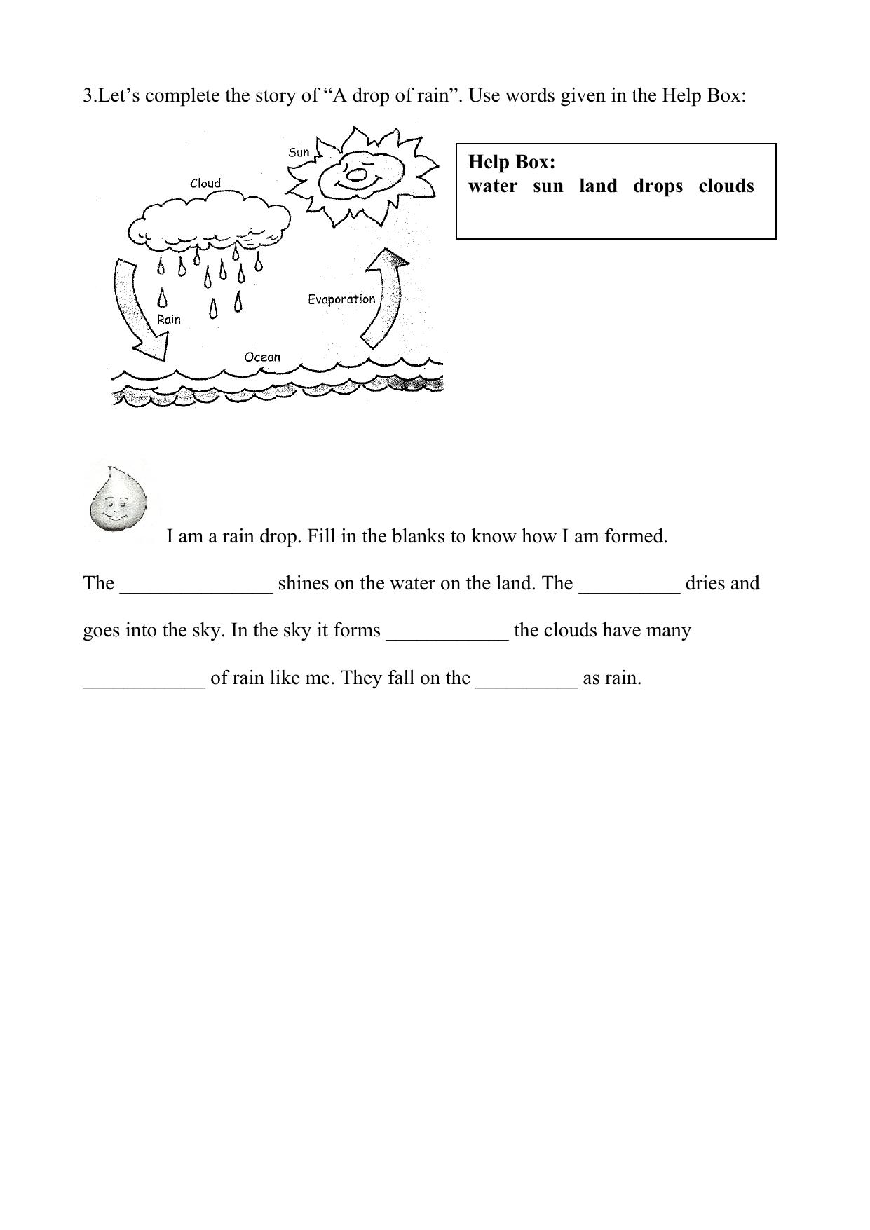 Worksheet for Class 2 English Assignment 37 Rain - Page 2