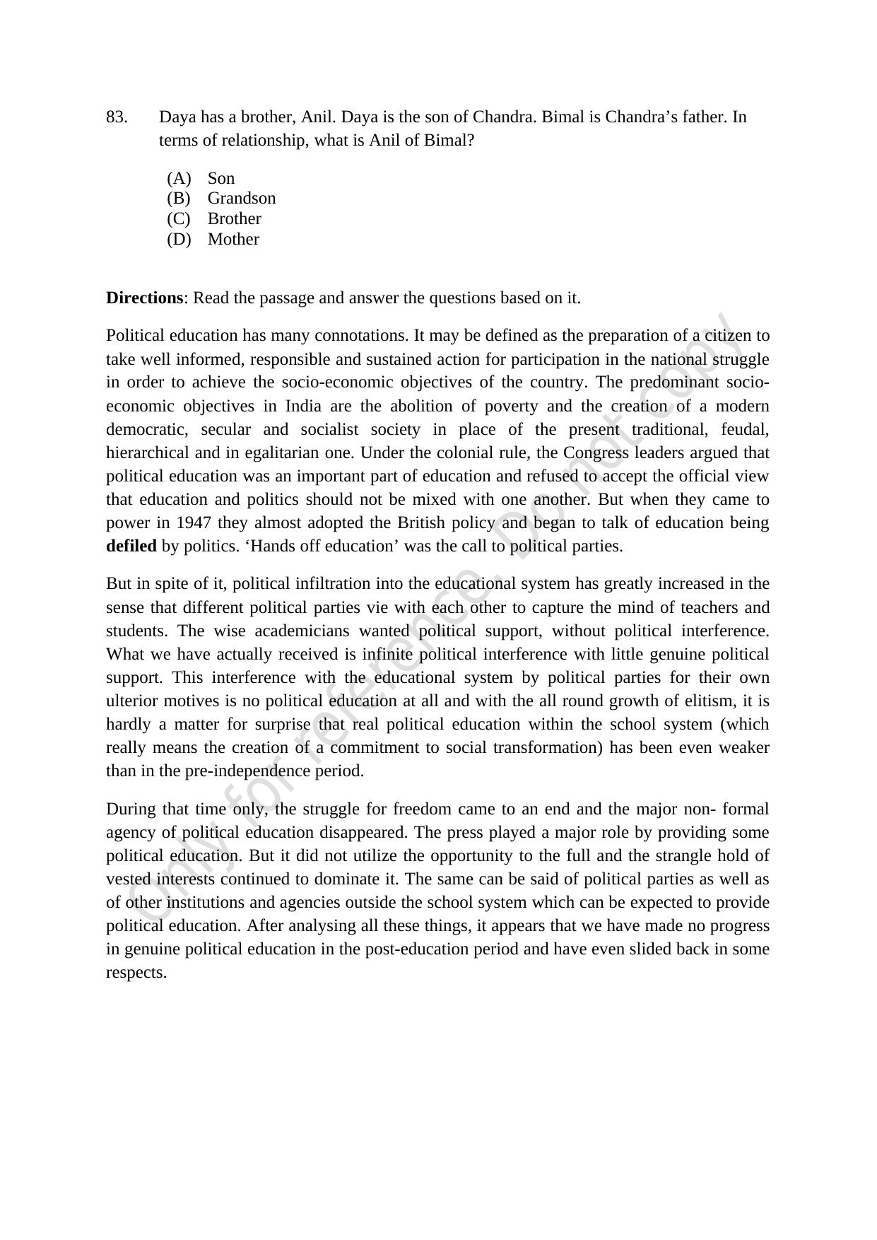 CUSAT CAT 2021 M.Voc Technology And Management Question Paper - Page 21