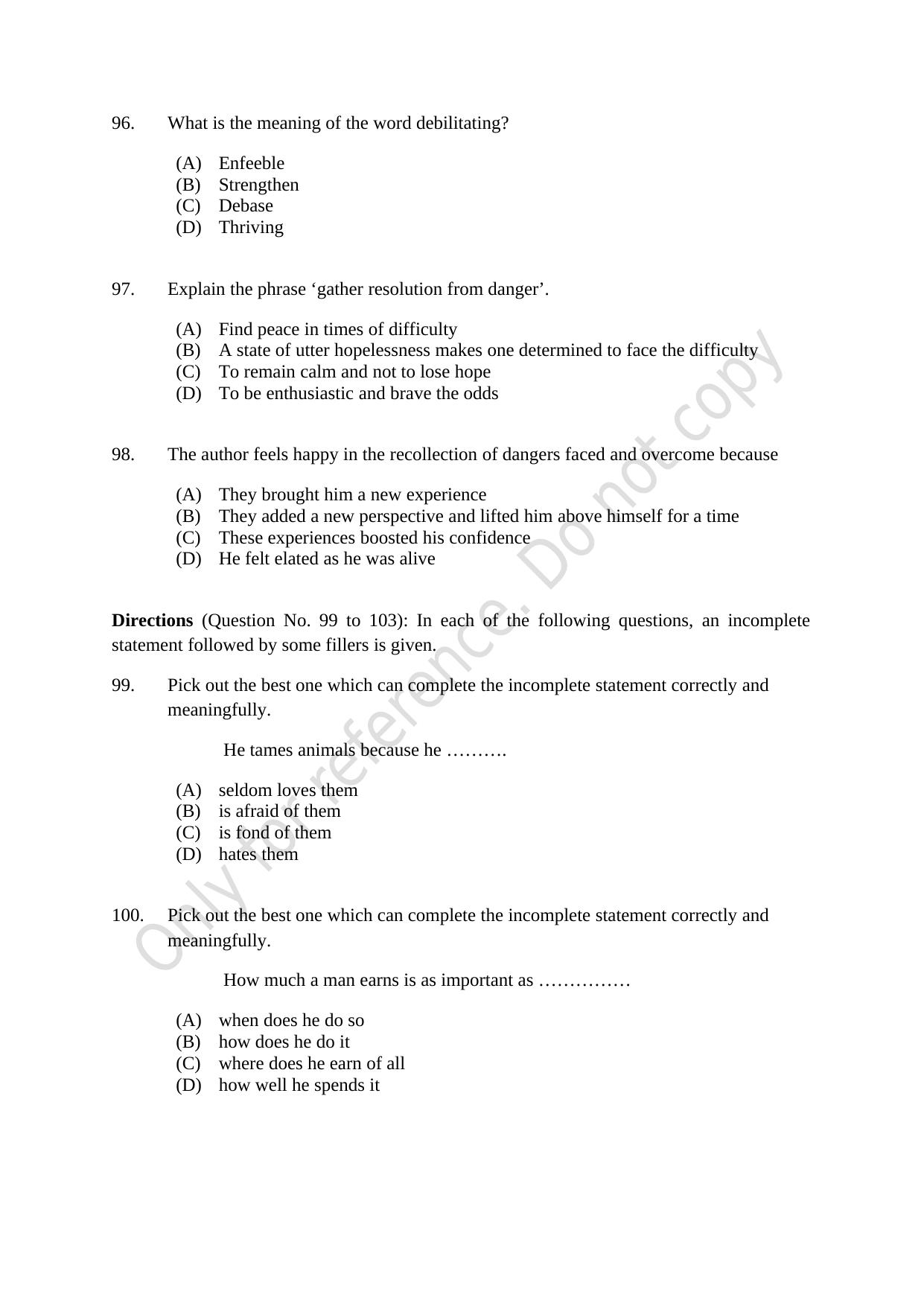 CUSAT CAT 2021 M.Voc Technology And Management Question Paper - Page 26
