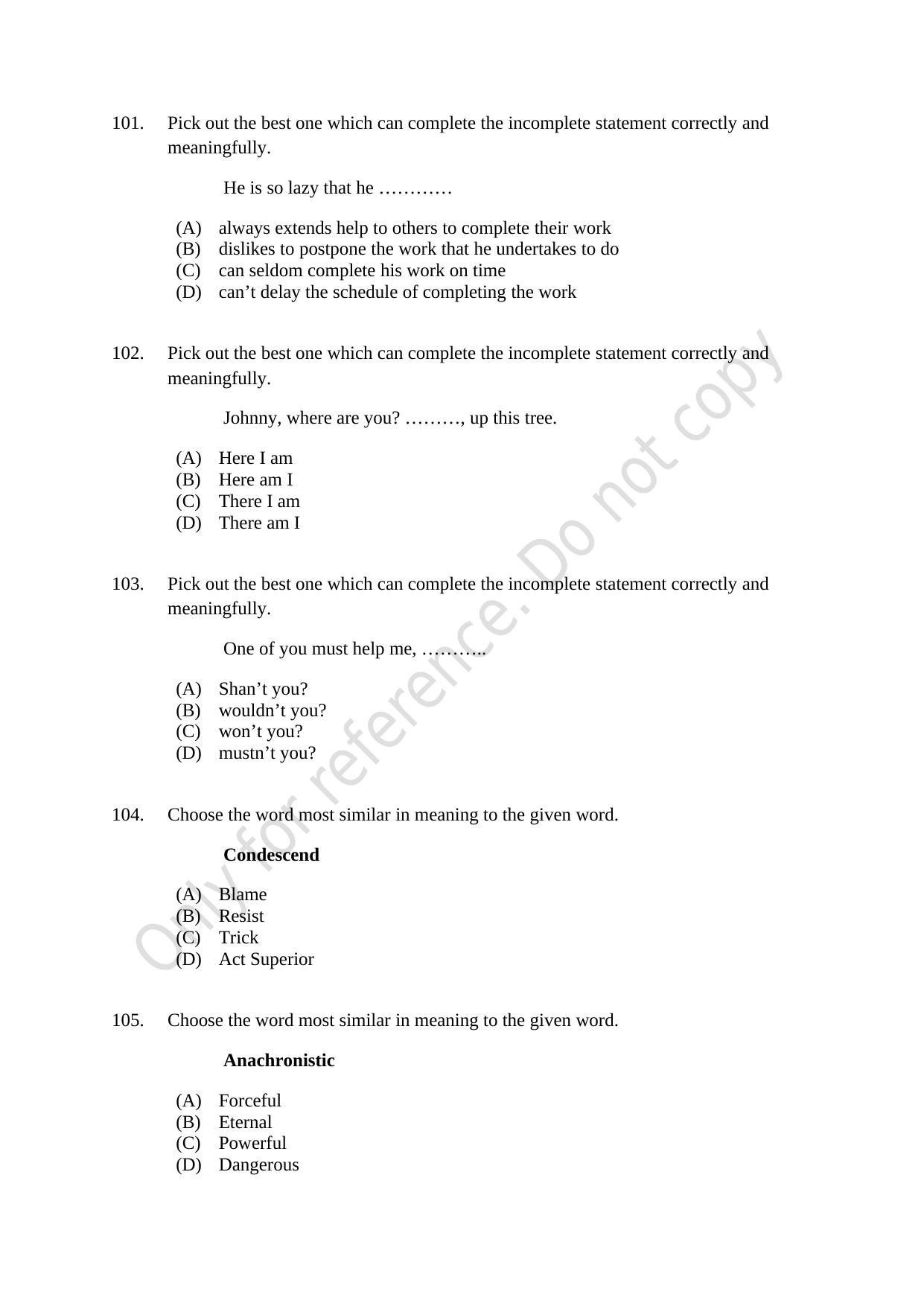CUSAT CAT 2021 M.Voc Technology And Management Question Paper - Page 27