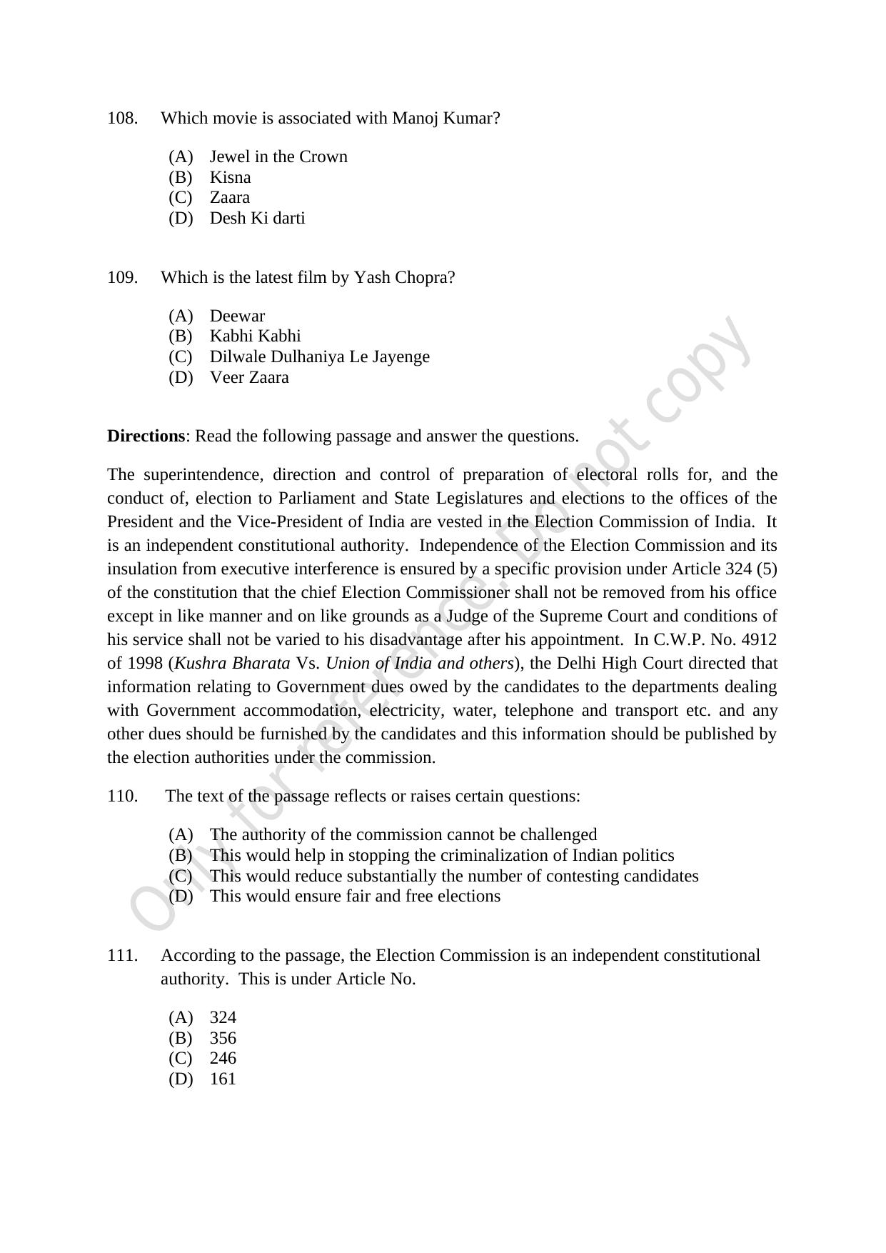 CUSAT CAT 2021 M.Voc Technology And Management Question Paper - Page 29