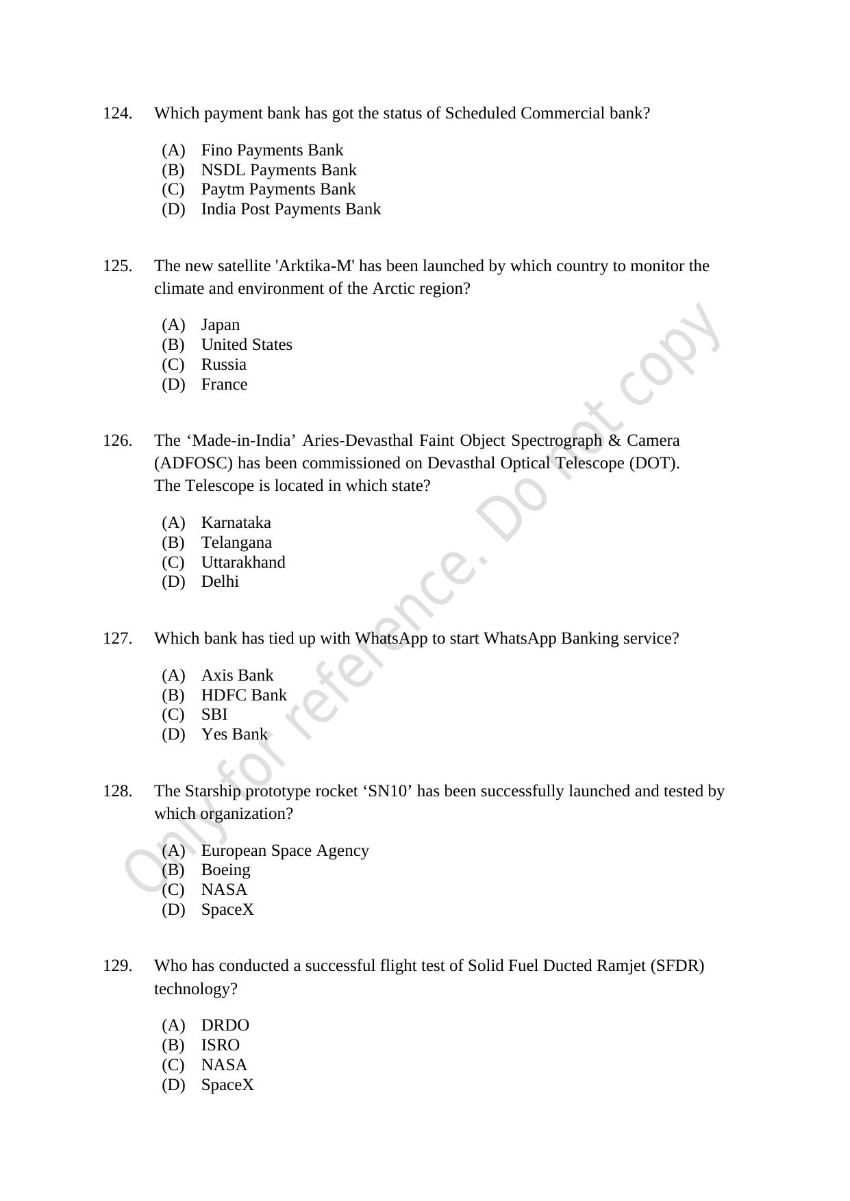 CUSAT CAT 2021 M.Voc Technology And Management Question Paper - Page 34