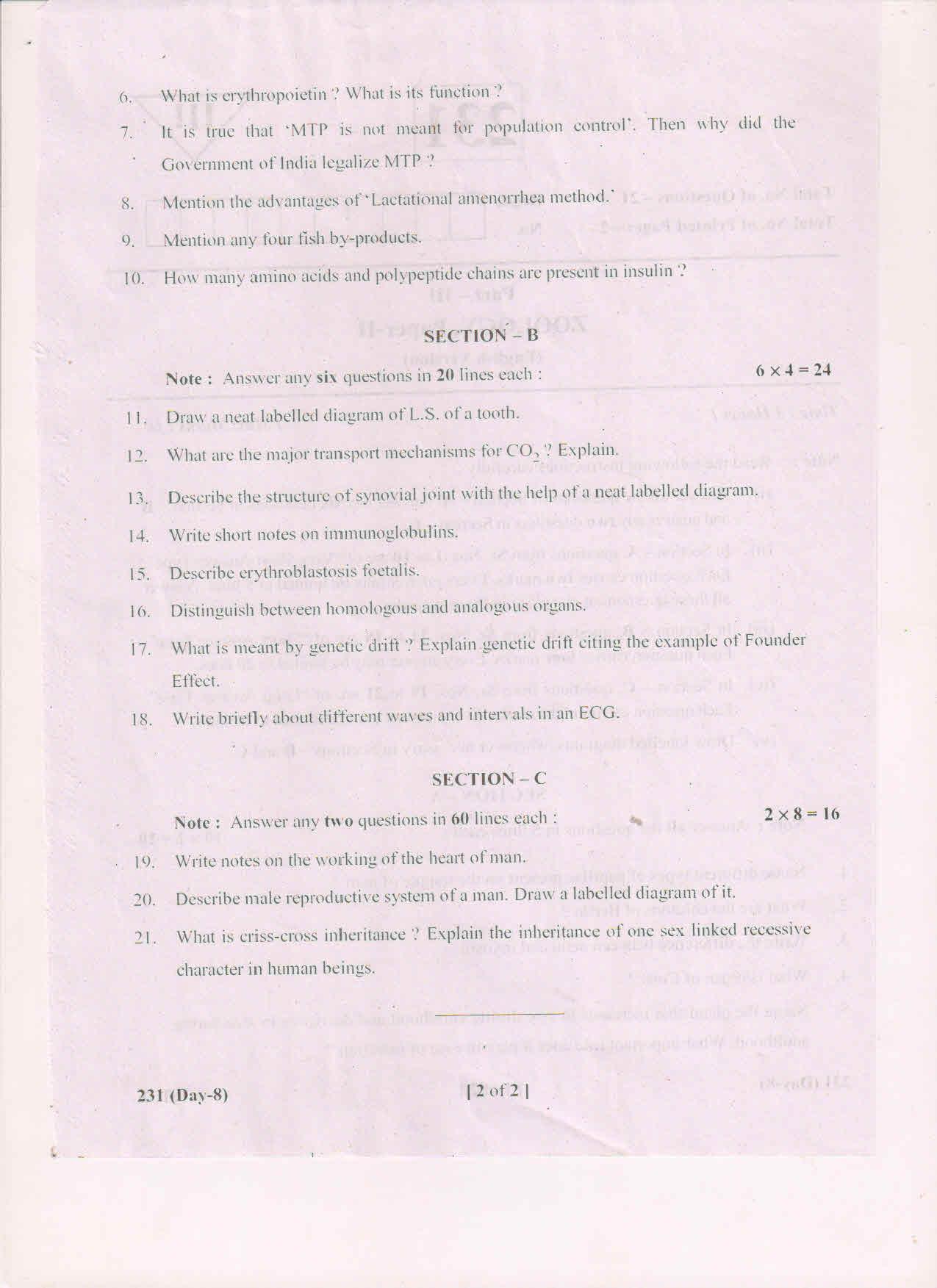 AP Inter 2nd Year Zoology-II (EM) March-2019-General Question Paper - Page 2