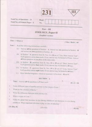 AP Inter 2nd Year Zoology-II (EM) March-2019-General Question Paper