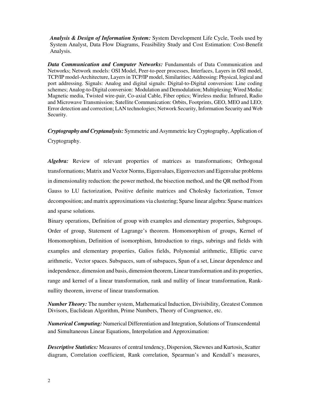 AMU Entrance Exam: M.Sc. Cyber Security & Digital Forensics Syllabus - Page 2
