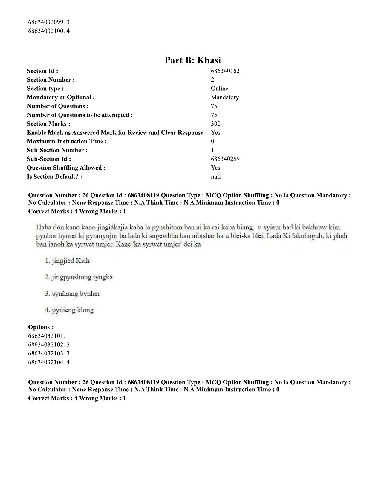 CUET PG 2023: LAQP18 – Khasi (Eng.)-shift 2 (07-06-2023) Question Paper - Page 38