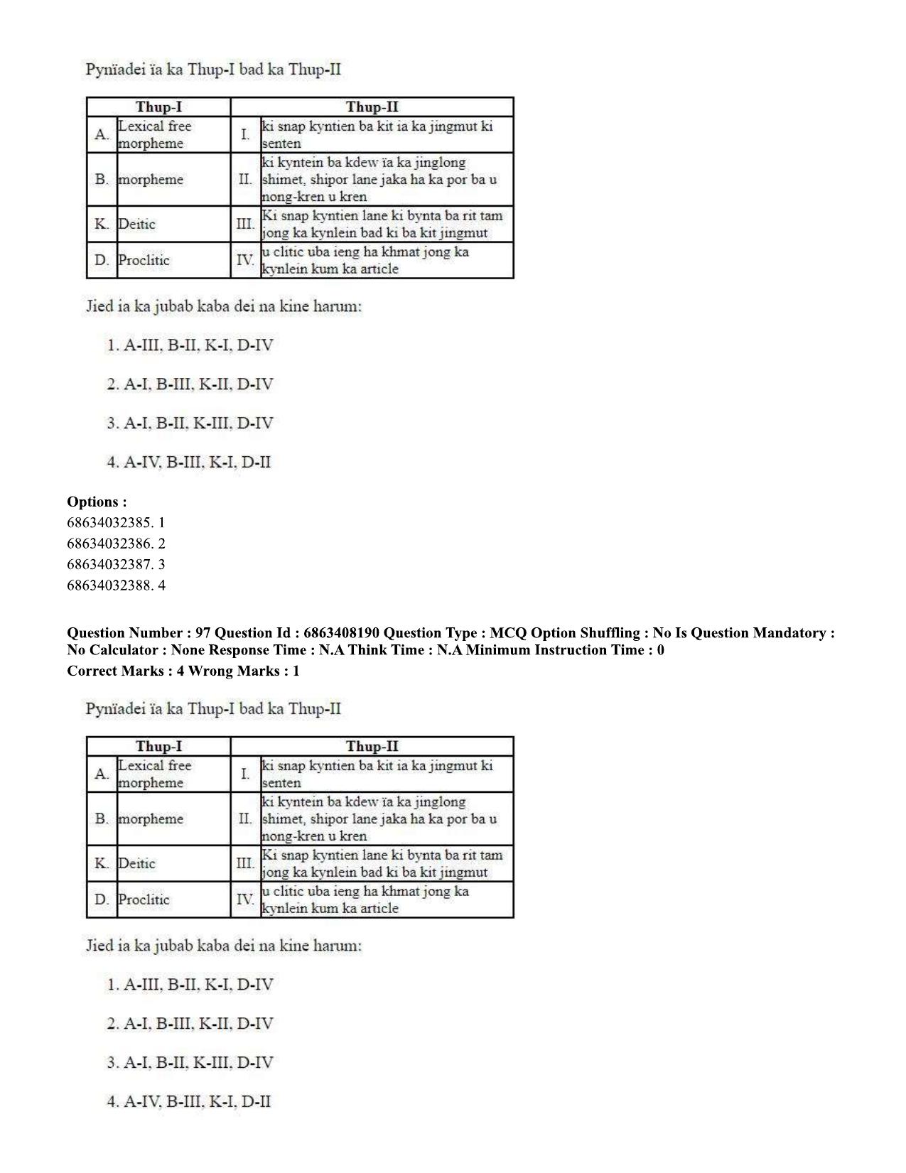 CUET PG 2023: LAQP18 – Khasi (Eng.)-shift 2 (07-06-2023) Question Paper - Page 145