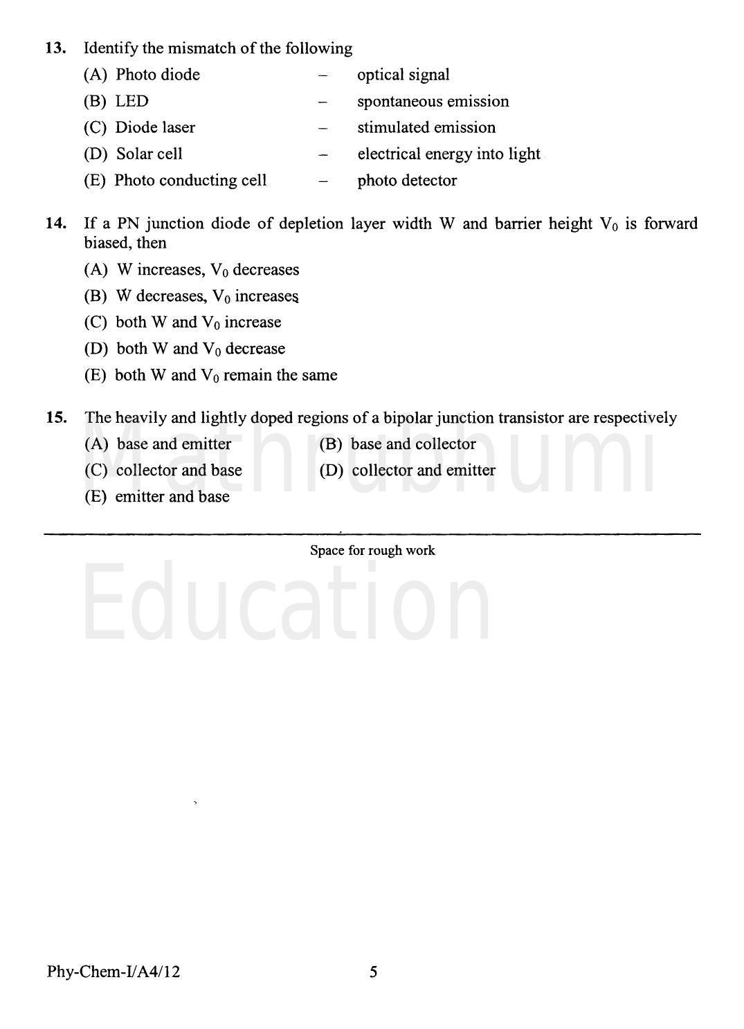 KEAM Paper I 2012 Question Paper - Page 5