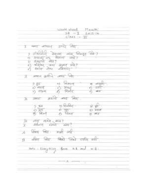 CBSE Worksheets for Class 6 Marathi Assignment 2