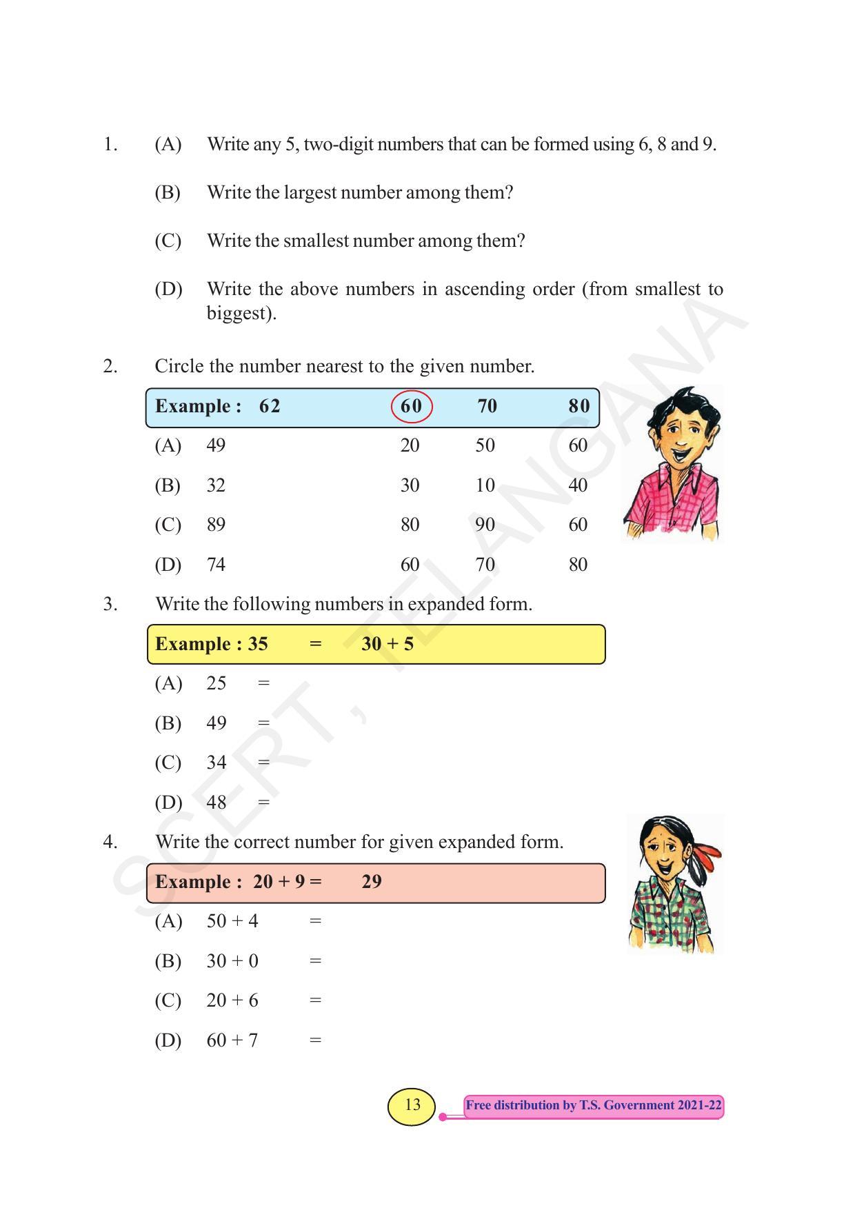 TS SCERT Class 3 Maths  (English Medium) Text Book - Page 21