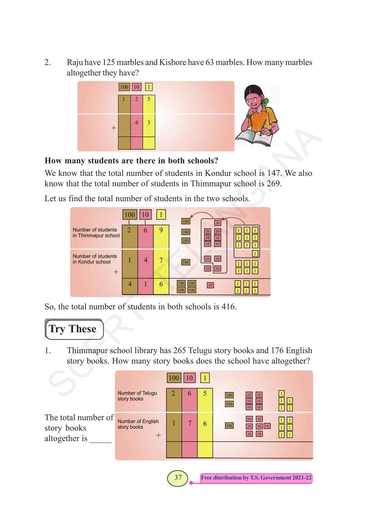 TS SCERT Class 3 Maths  (English Medium) Text Book - Page 45