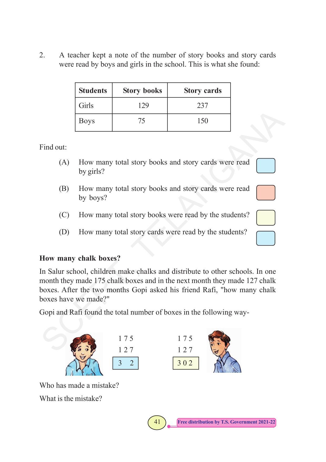 TS SCERT Class 3 Maths (English Medium) Text Book - Page 49